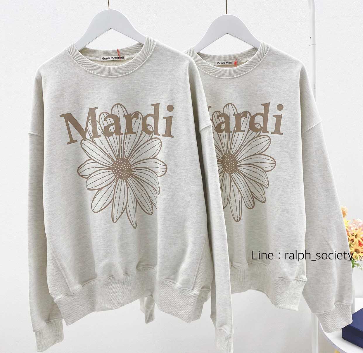 Mardi Flower Sweatshirt (Oatmeal/Brown)