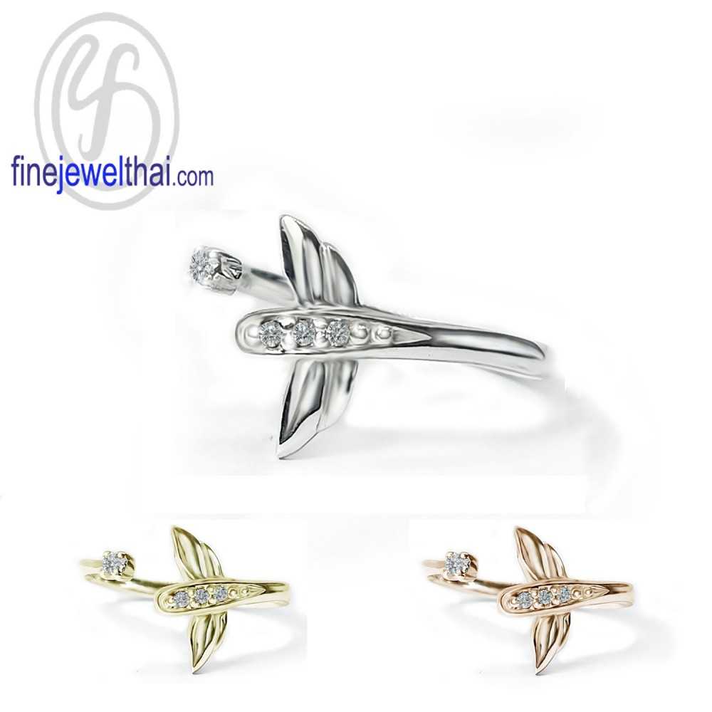 แหวนแมลงปอ-แหวนเพชรCZ-แหวนเงินแท้-Finejewelthai-R1442cz