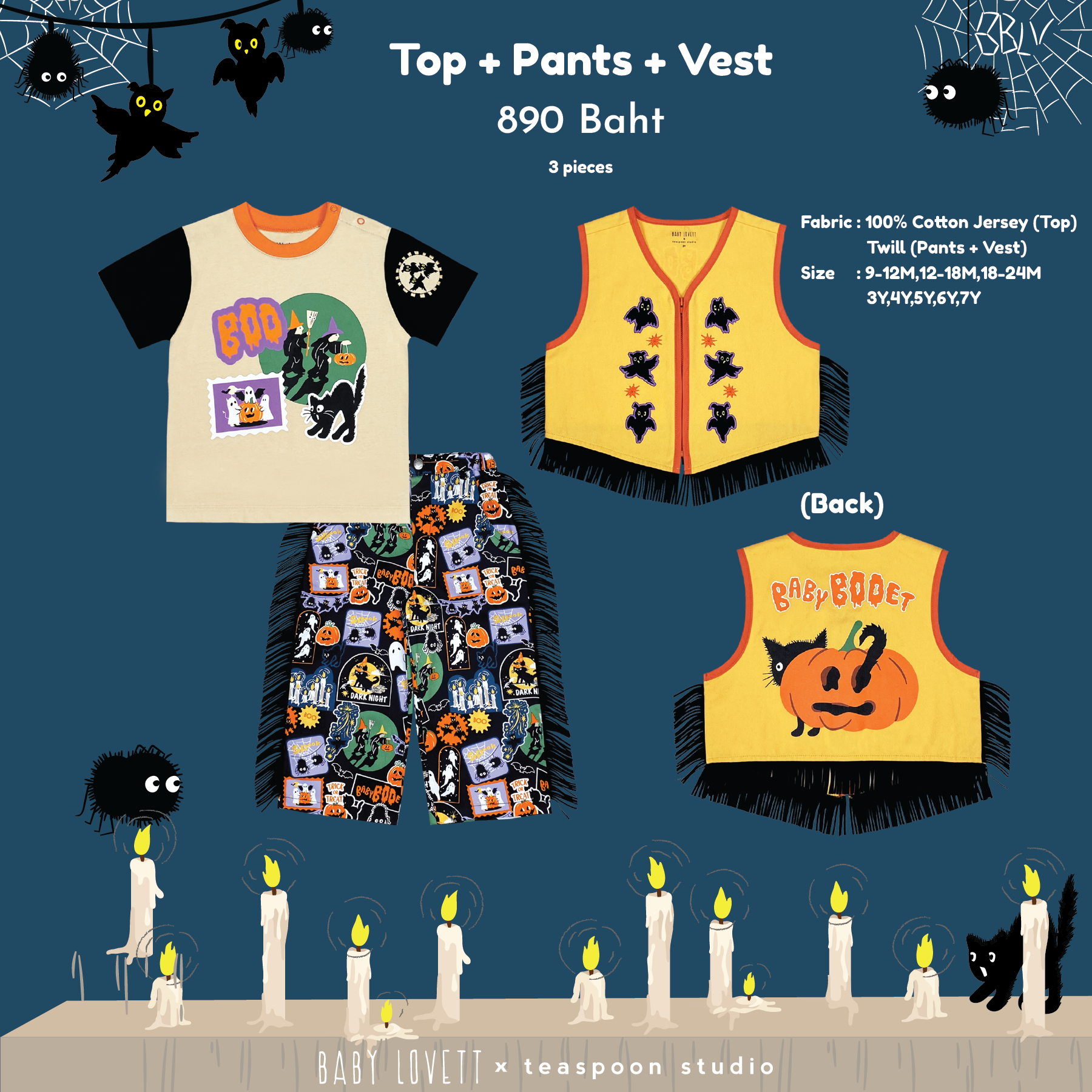 02 Halloween Babybooett - Top + Pants + Vest