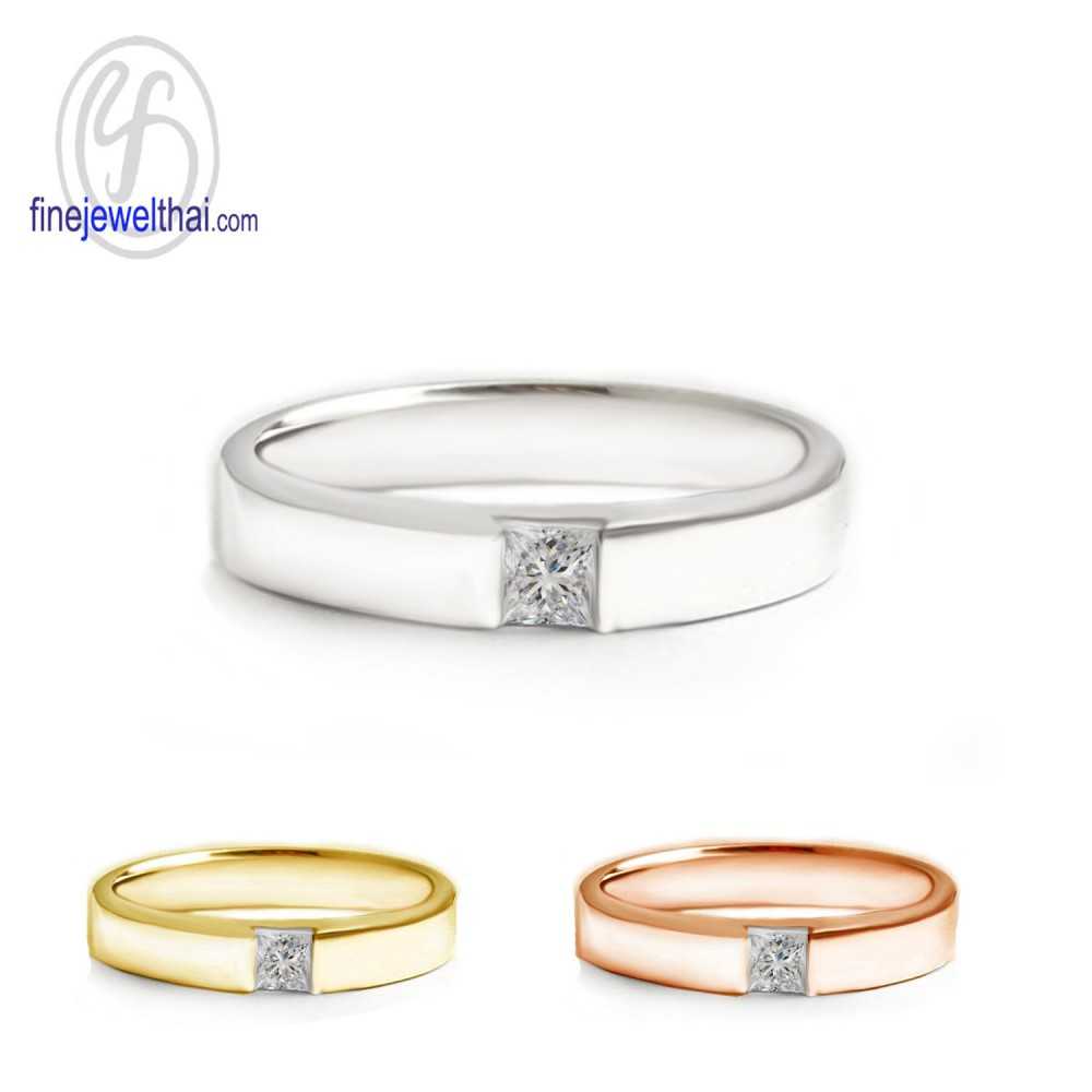 Finejewelthai-แหวน-แหวนเพชร-แหวนเงินแท้-Minimal-Diamond-CZ-Silver-Ring-R1408cz