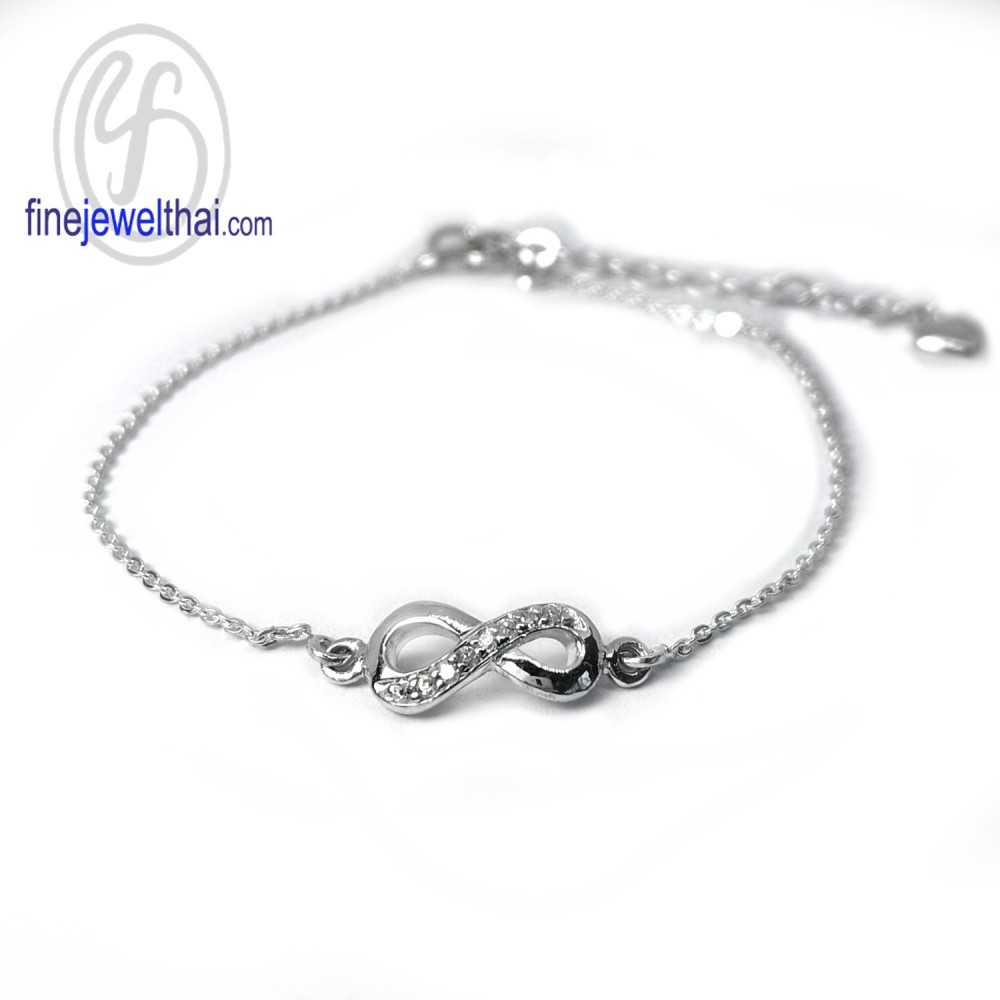 สร้อยข้อมืออินฟินิตี้-สร้อยข้อมือเงินแท้-สร้อยข้อมือเพชรCZ-Infinity-Silver-Brecelet-TCH28-1090cz