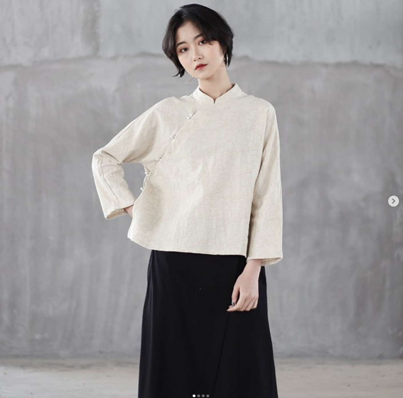 พร้อมส่ง Asaya 1796 Spring and autumn Chinese style shirt (FreeSize)