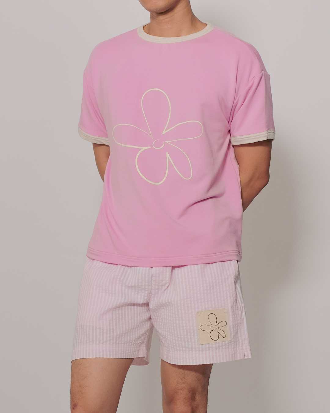 CLUB ✿ 34 Club Wonder Boxy Ringer T in Pink Peony