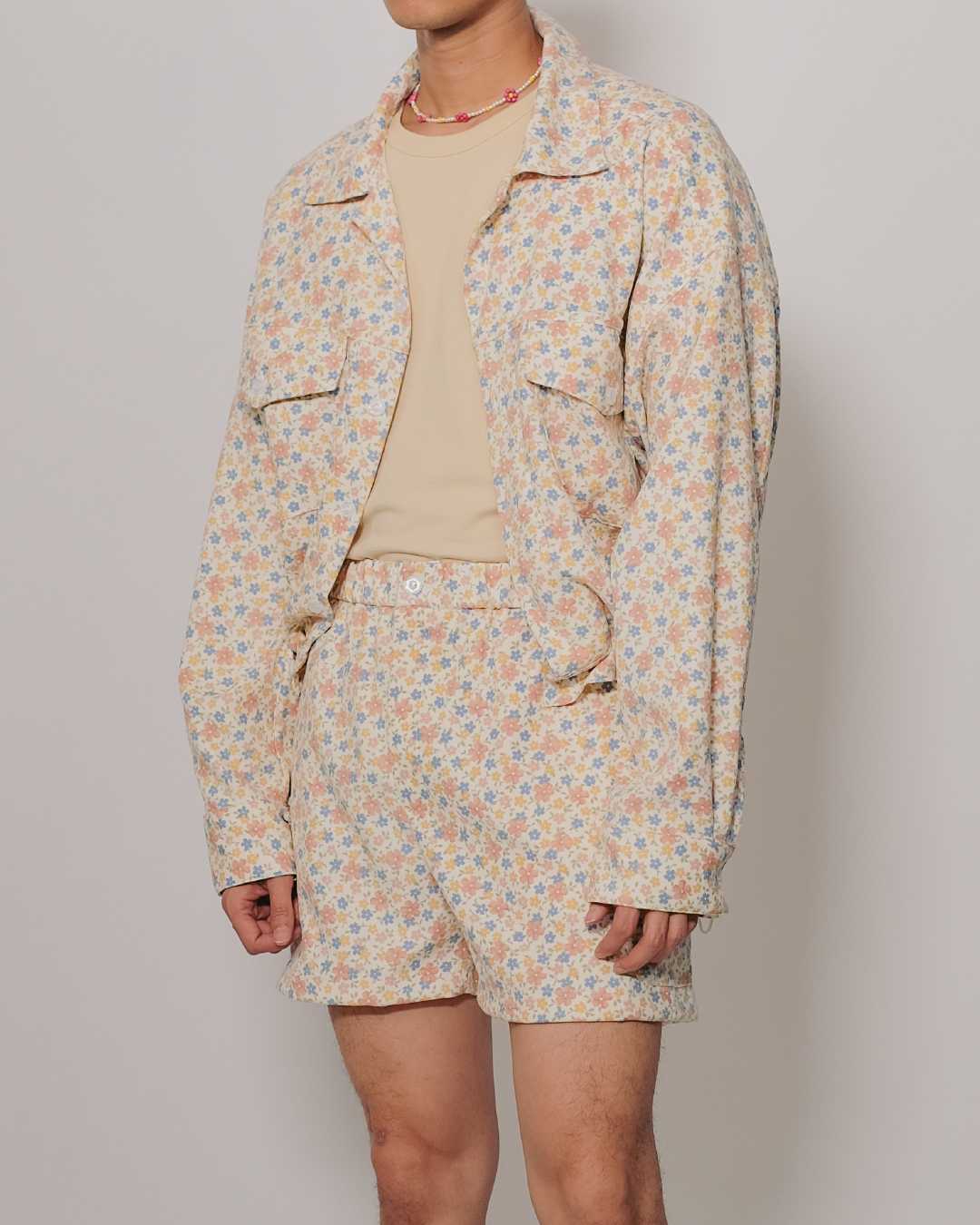 CLUB ✿ 38 Club Technical Cropped Jacket in Floral Beige