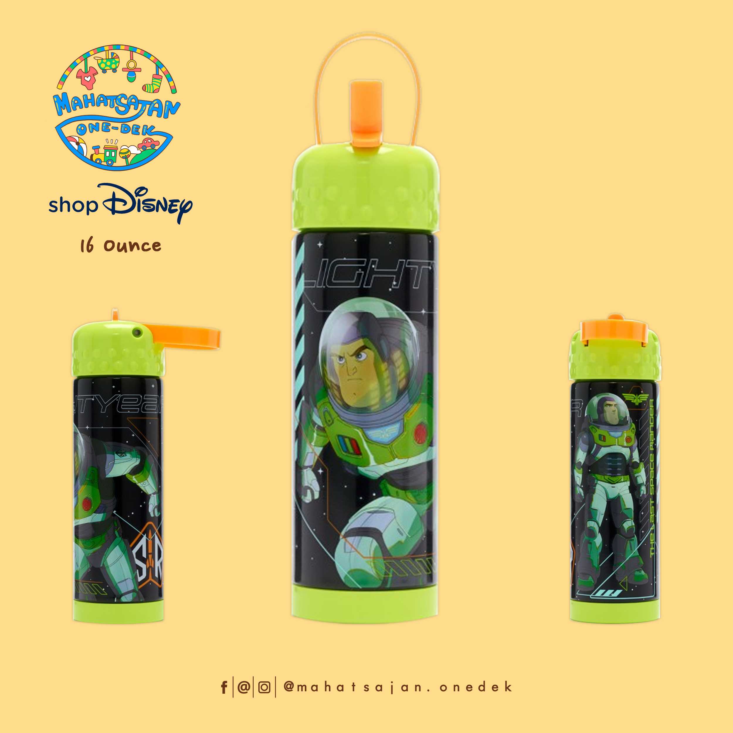 Stainless Steel Water Bottle with Built-In Straw กระติกน้ำเก็บความเย็น บัซ ไลท์เยียร์