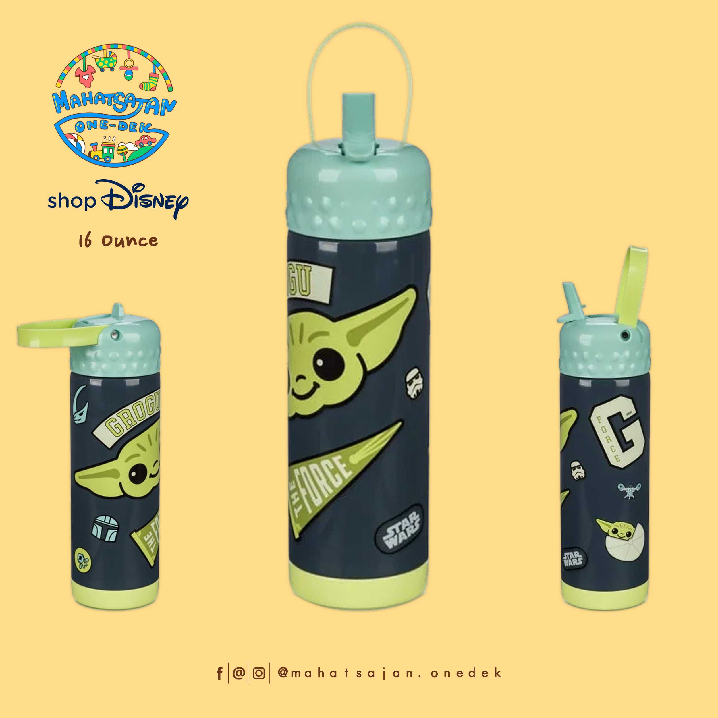 Disney Store Grogu  Star Wars The Mandalorian Water Bottle  กระติกน้ำเก็บความเย็น สตาร์วอลล์