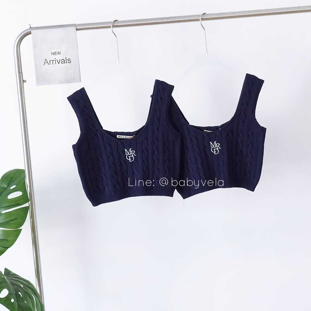 Mardi Cable Cropped Top Mrcd (Navy White)