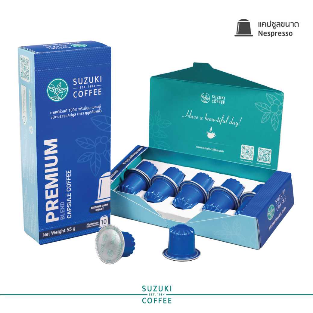 กาแฟแคปซูล คั่วกลางเข้ม Premium Blend SUZUKI COFFEE