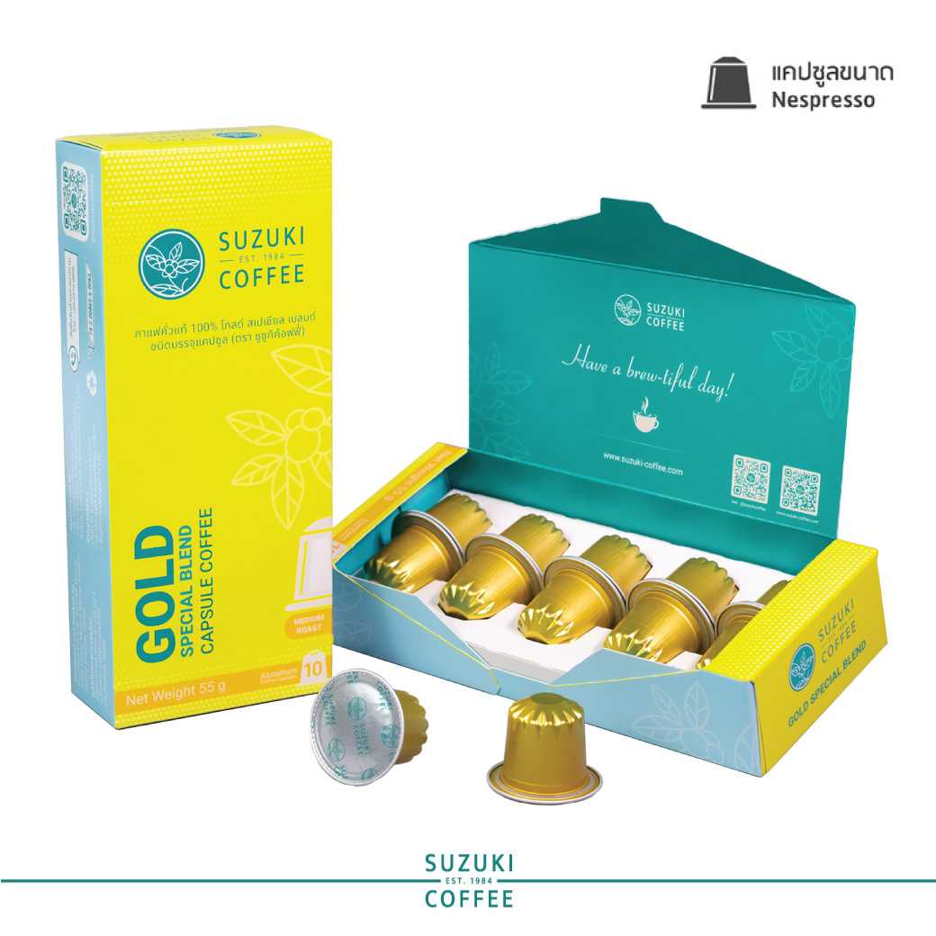 กาแฟแคปซูล คั่วกลาง Gold Special Blend SUZUKI COFFEE