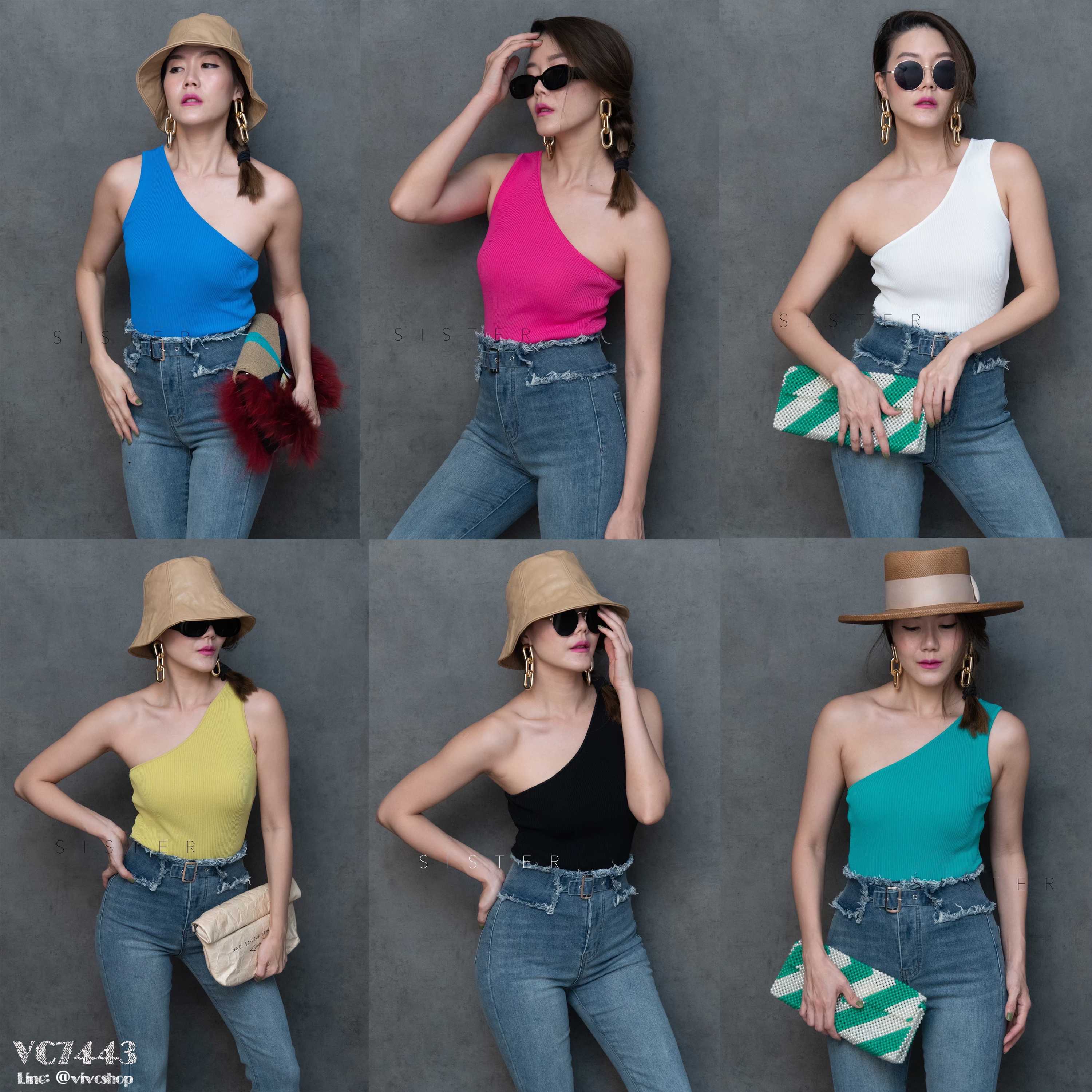 VC7443 JuSTiN SiNGLE SHoULDER TOP