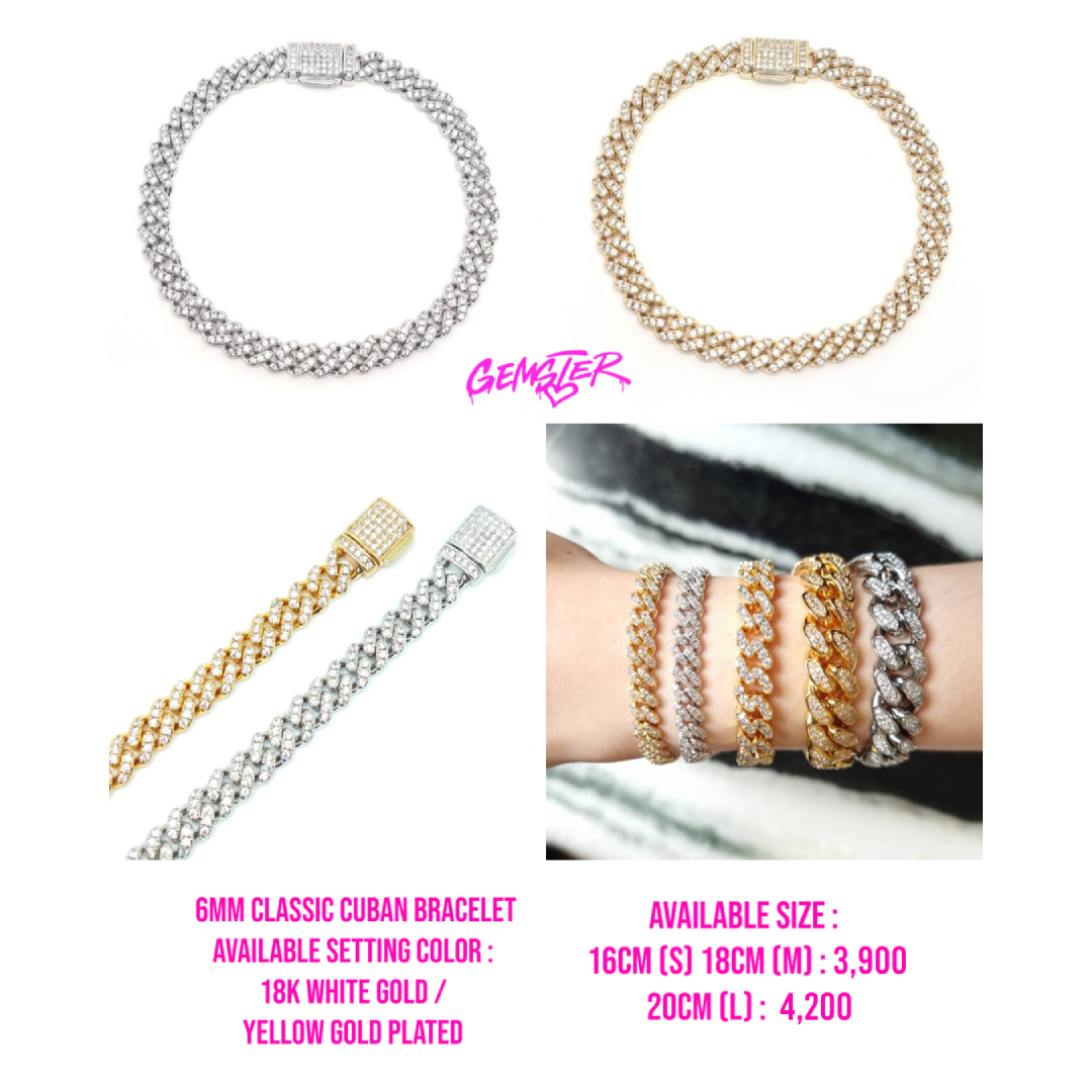 [พร้อมส่ง] 6mm Classic Cuban Bracelet (2 setting)