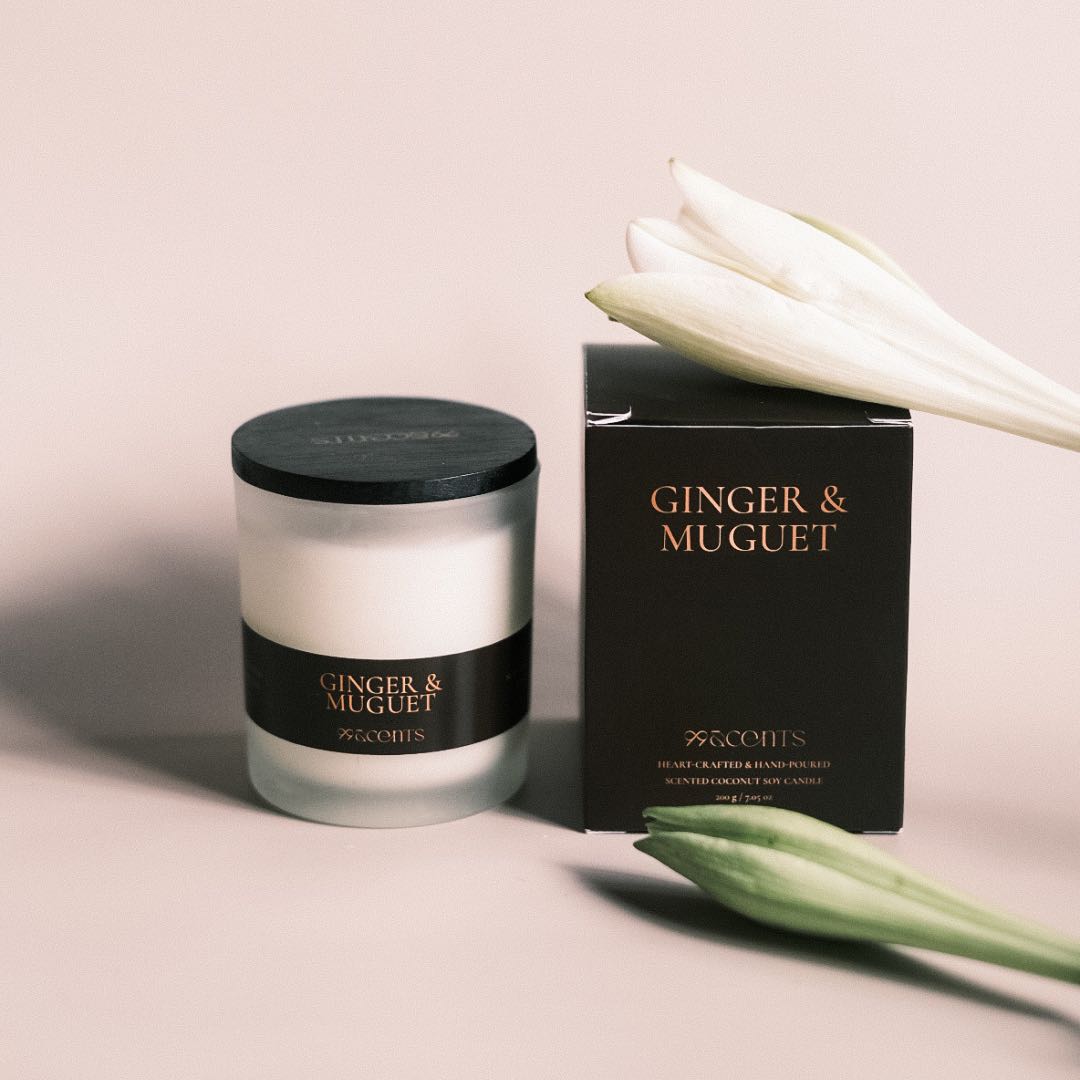 เทียนหอม 99SCENTS - 200 กรัม | Ginger & Muguet กลิ่นขิงและดอกไม้ขาว