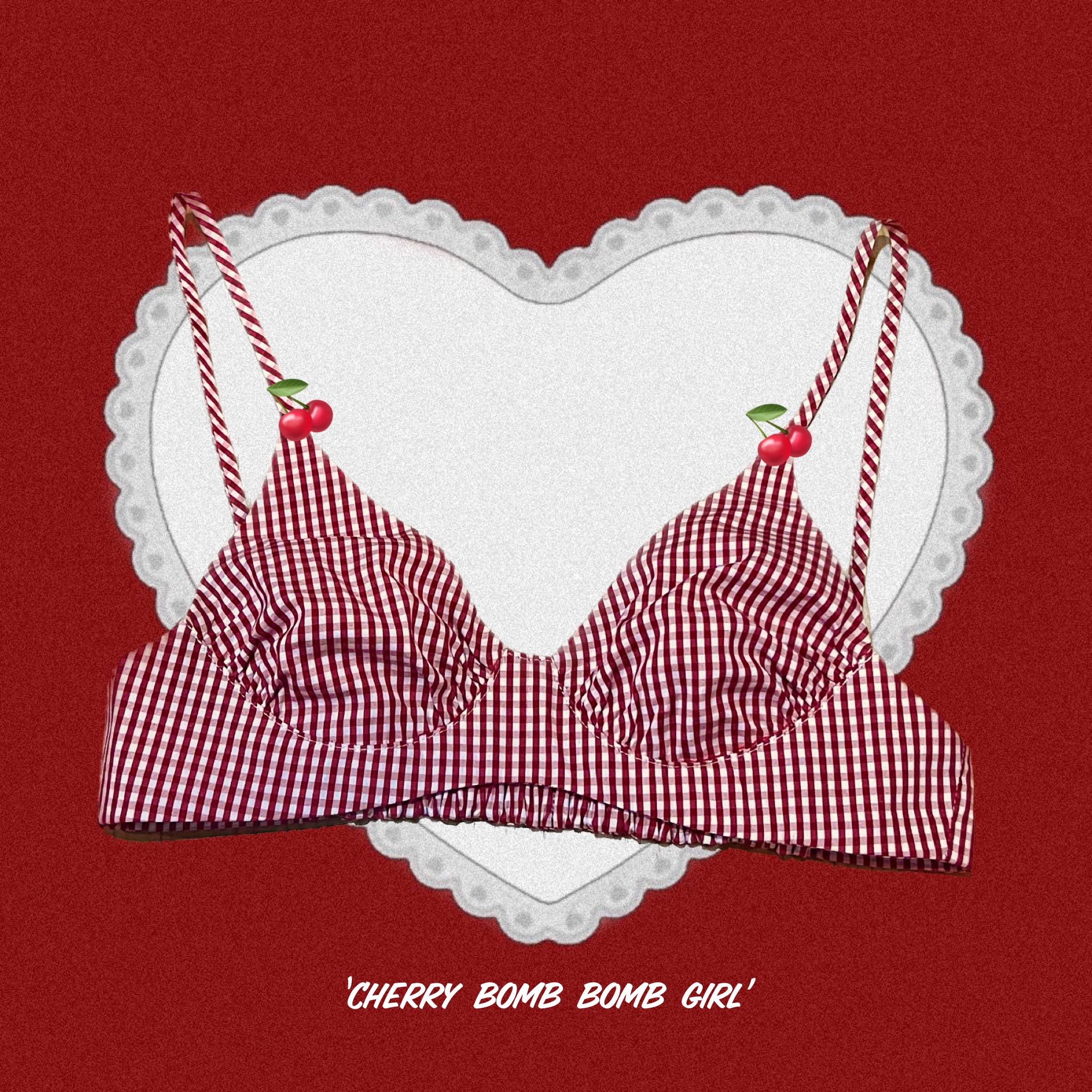 Top Gun Bra in Cherry Bomb Bomb
