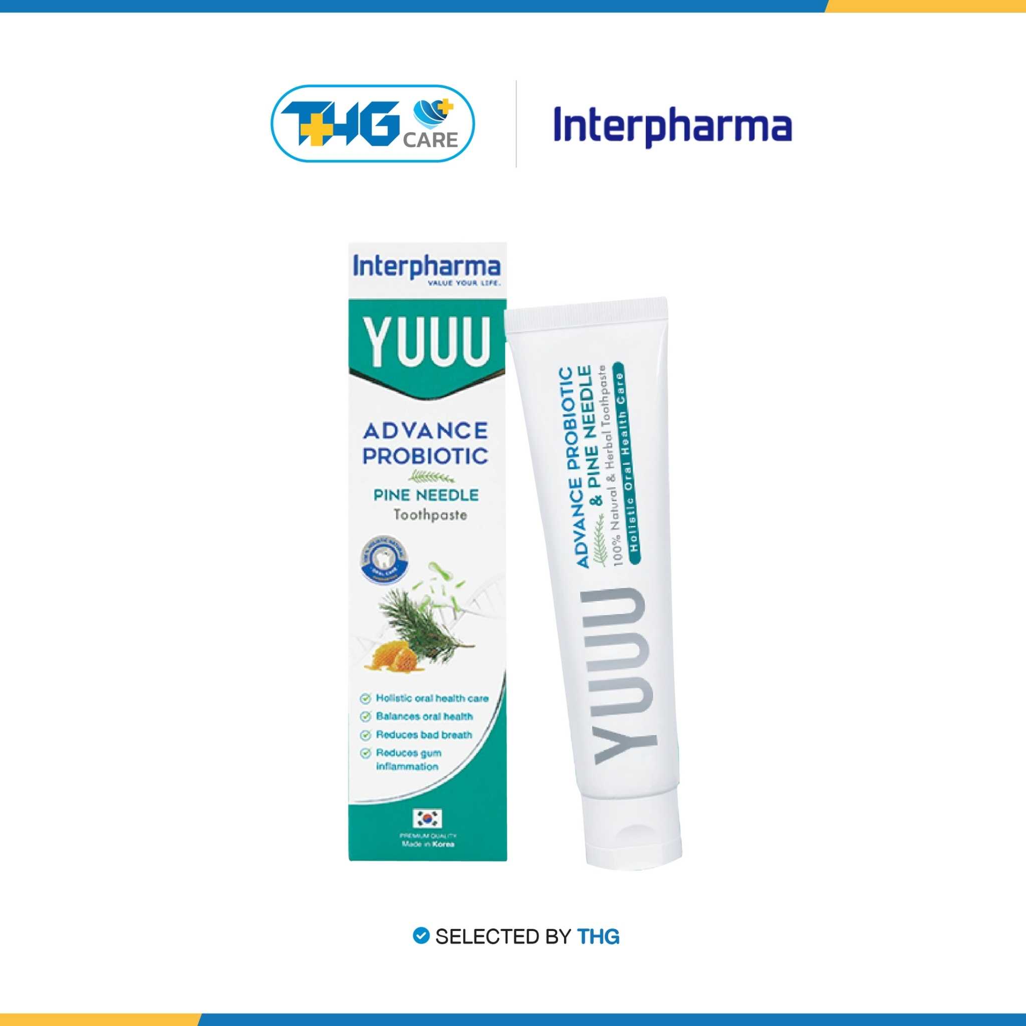 THG CARE - Interpharma YUUU ADVANCE PROBIOTIC & PINE NEEDLE toothpaste 120 g.