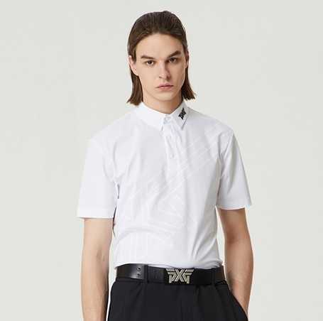 เสื้อ PXG Men Big Logo Perforated Collar (White) สินค้าใหม่ แท้ 100%
