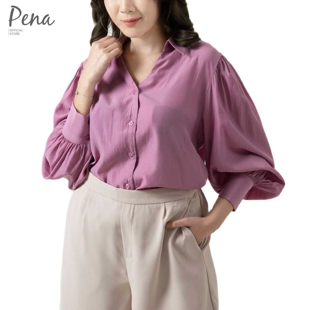 Pena house เสื้อเชิ๊ตแฟชั่น แขนบอลลูน POSL092304