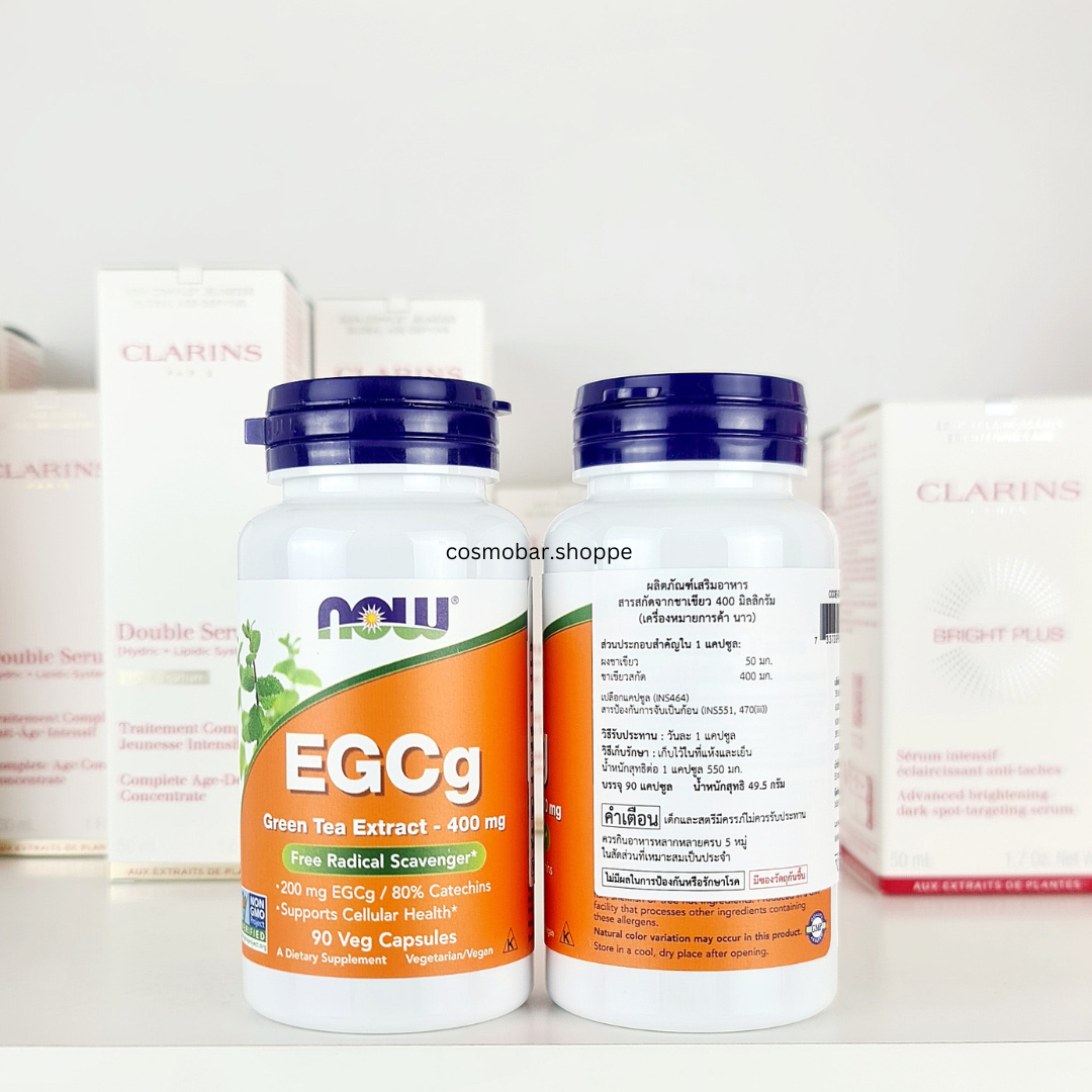[หมดอายุ 17/01/26] ลดความอ้วนและไขมันในเลือด Now Foods - EGCg Green Tea Extract 400mg 90capsules.