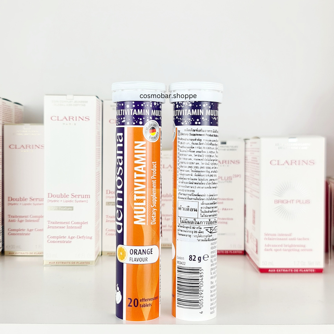 [หมดอายุ 12/2025] 2หลอด เม็ดฟู่วิตามินรวม Demosana - Multivitamin Orange Flavour 2หลอด(40เม็ด).