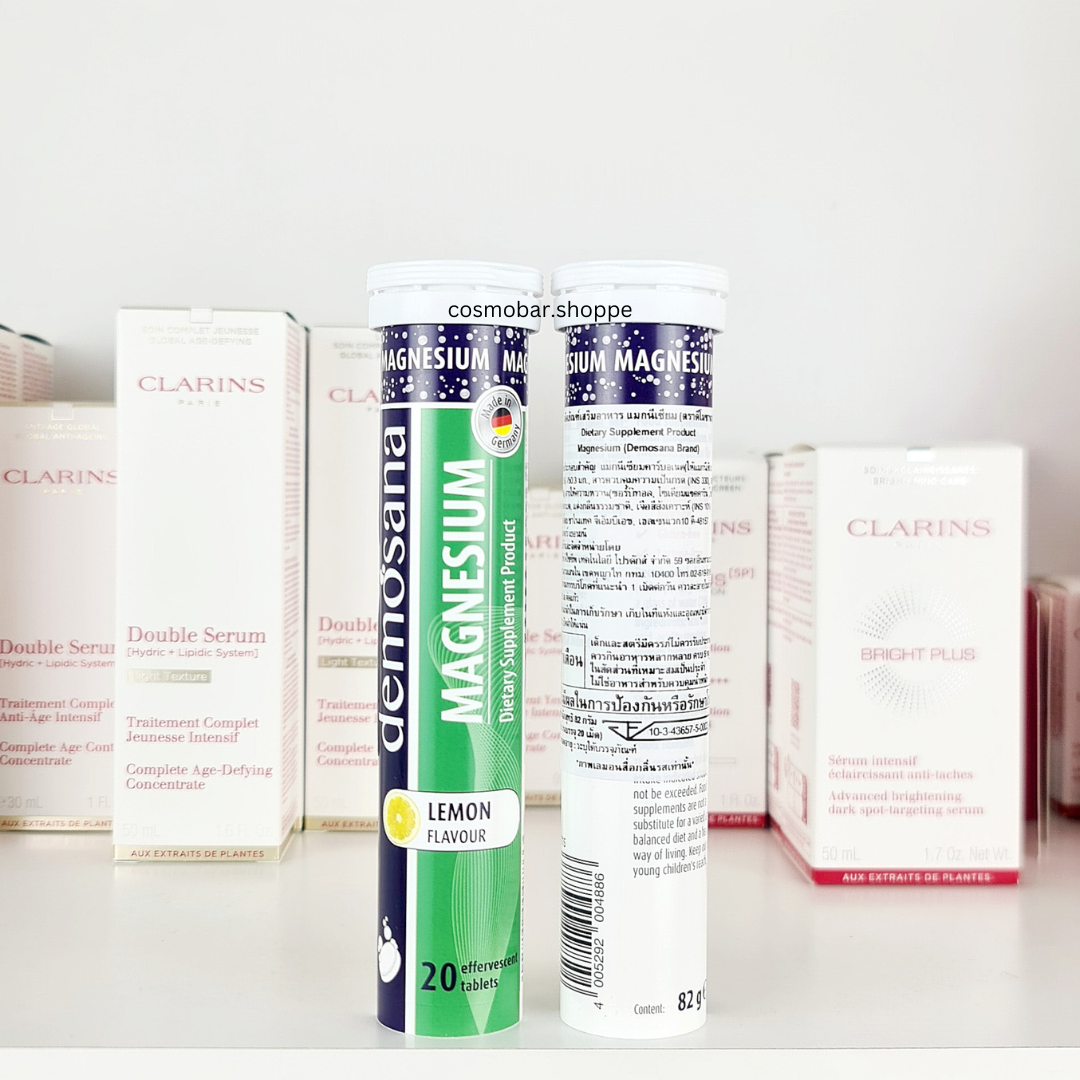 [หมดอายุ 10/2025] 2หลอด เม็ดฟู่บำรุงสมอง Demosana - Magnesium Lemon Flavour 2หลอด(40เม็ด).