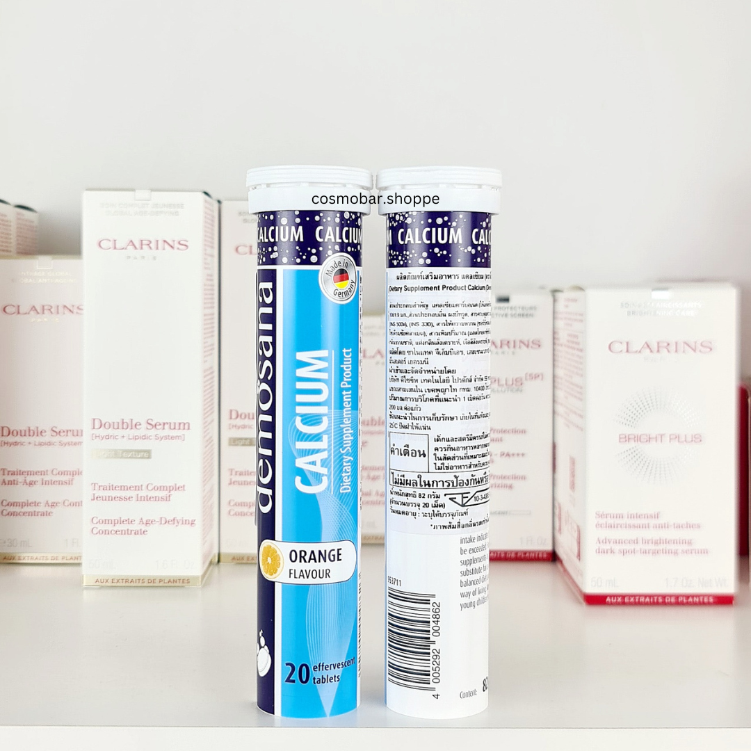 [หมดอายุ 11/2025] 2หลอด เม็ดฟูให้กระดูกแข็งแรง Demosana - Calcium Orange Flavour 2หลอด(40เม็ด).