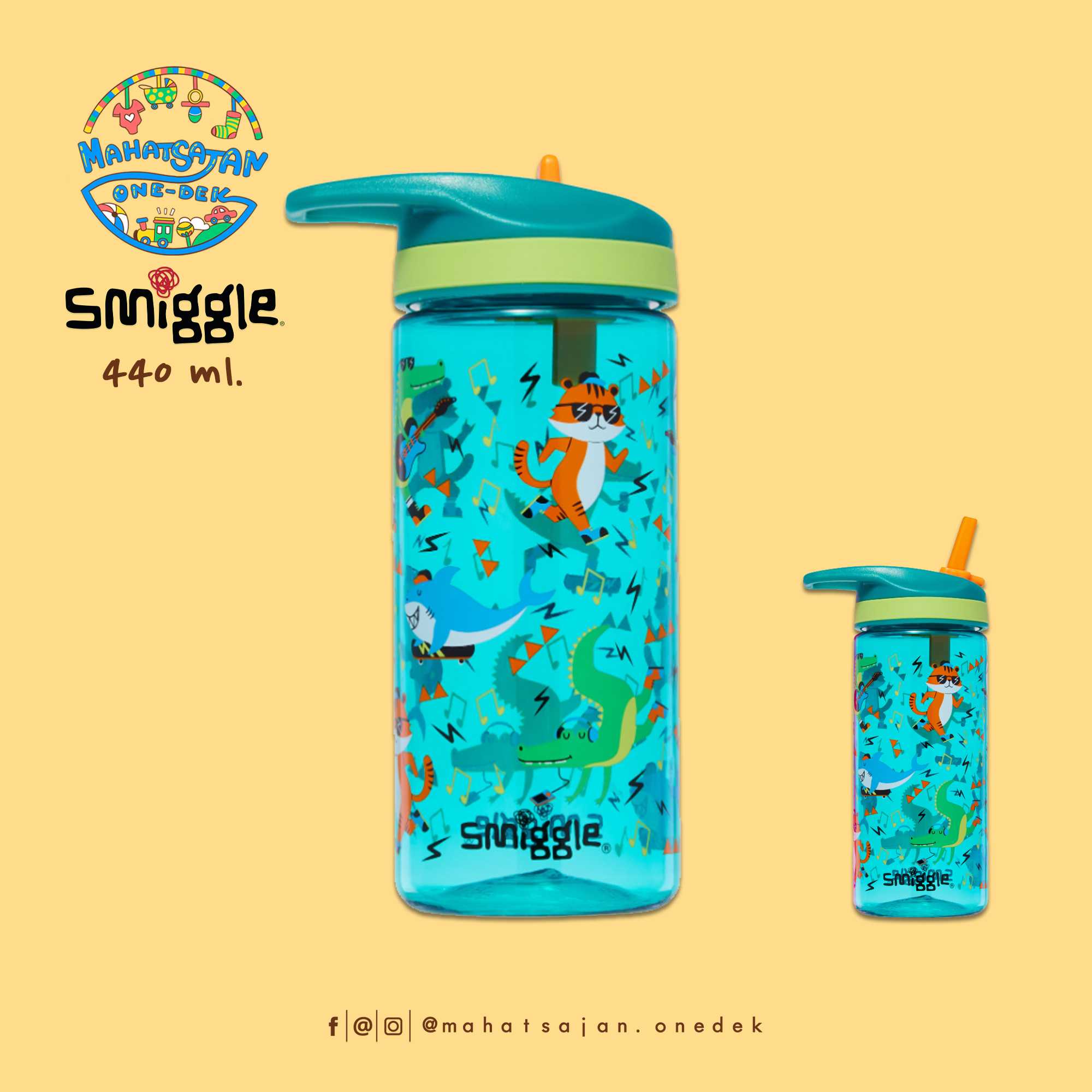 Smiggle Plastic Drink Bottle 440 ml.  กระติกน้ำพลาสติก บรรจุ 440 มล.