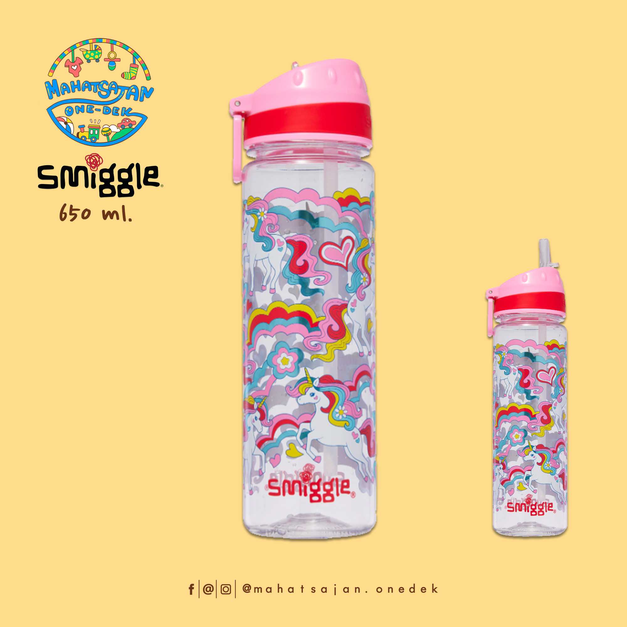 Wild Side Drink Up Plastic Drink Bottle 650 ml.  กระบอกน้ำพลาสติก หลอดดูด บรรจุ 650 มล.