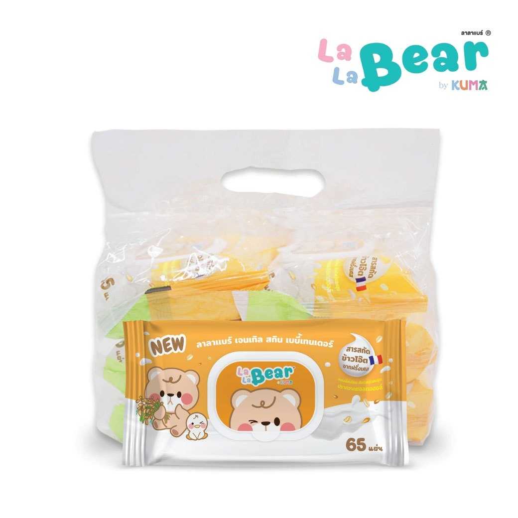Lala Bear ทิชชู่เปียกกลิ่นข้าวโอ๊ต65แผ่น : 6ห่อ
