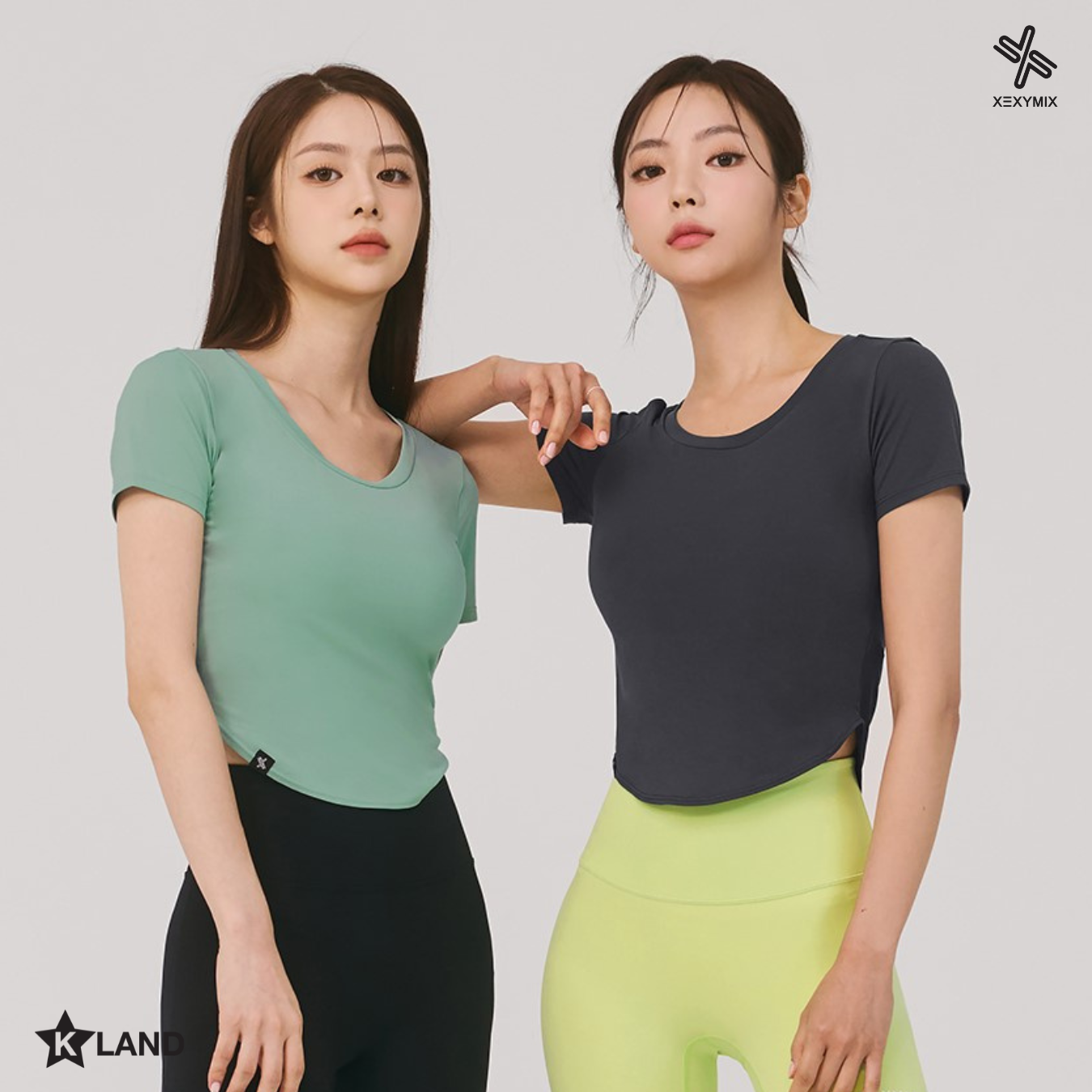 XEXYMIX LIGHT ROUND CROP TOP เสื้อออกกำลังกาย ( XEX22CT4355W)