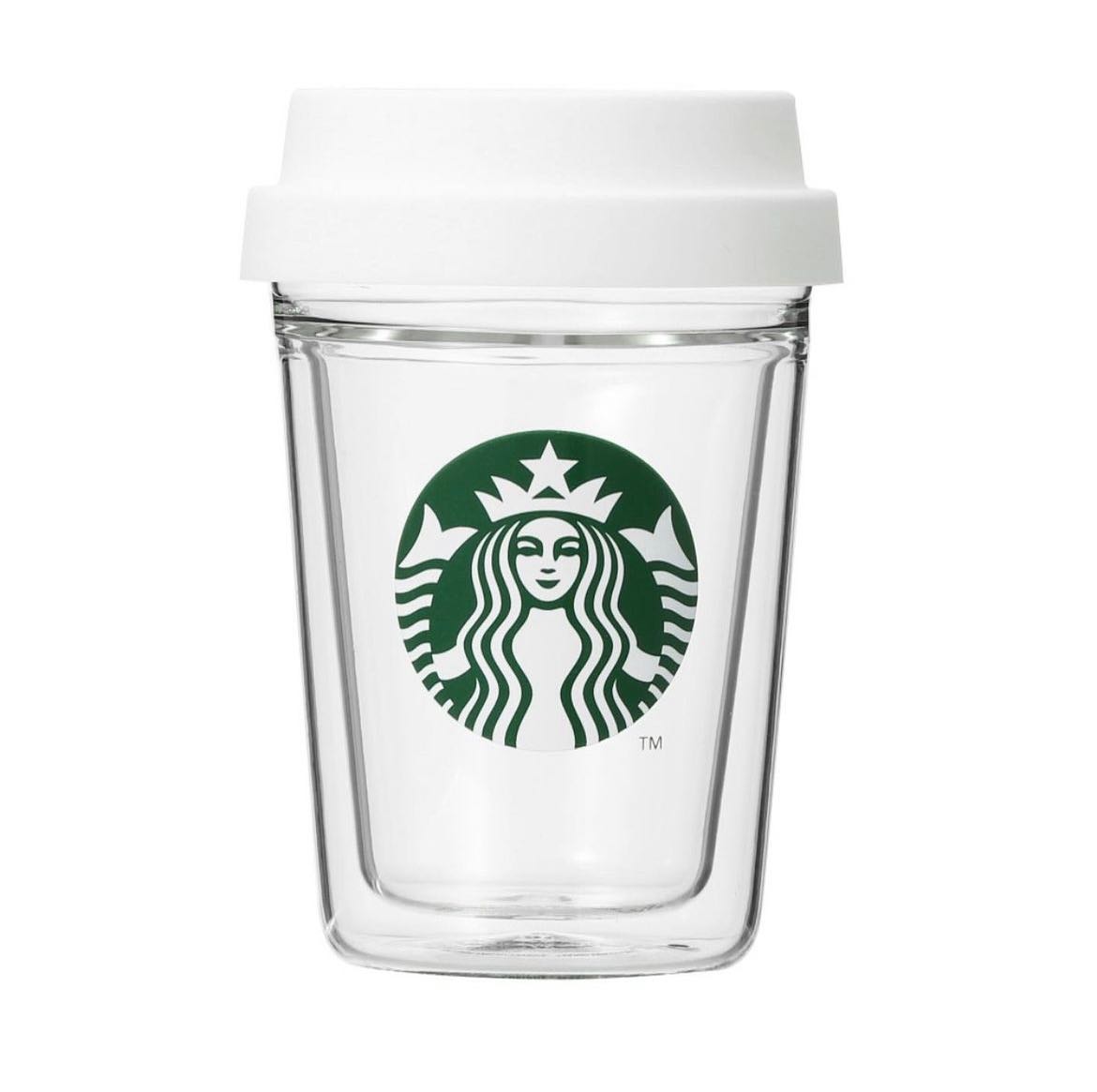 Starbucks Double Wall Heat-Resistant Glass Cup - 296 ml.  size: D9xH13.2 cm