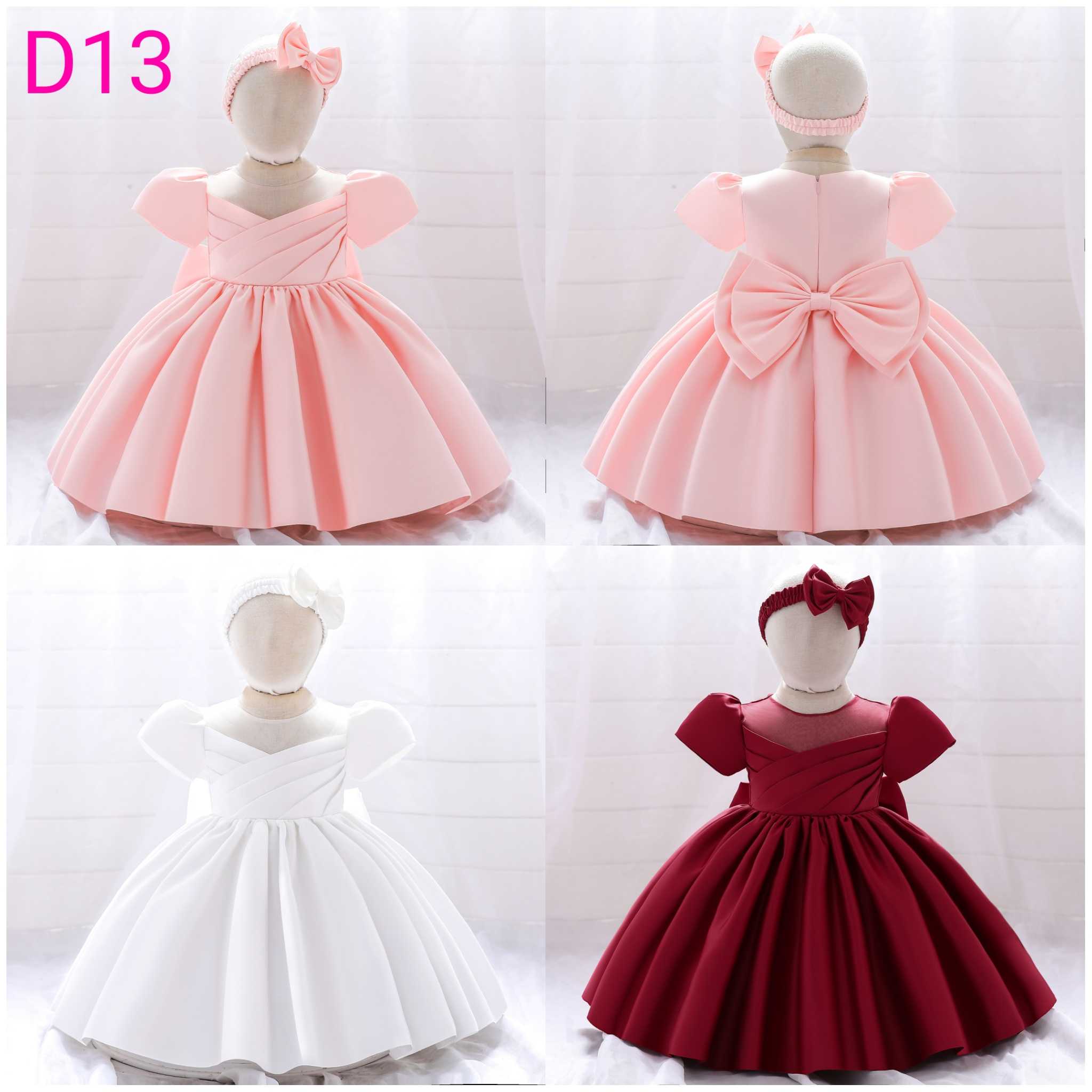D13 เดรสตัวริ้วมีคาดผม แขนสั้น พร้อมส่งจากไทย