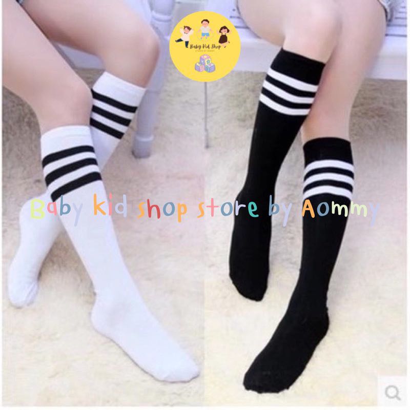 (พร้อมส่ง) ถุงเท้าความยาวใต้เข่าสไตล์ญี่ปุ่นเนื้อนุ่มใส่สบาย ขนาดฟรีไซส์ สำหรับเด็ก 3-12 ปี