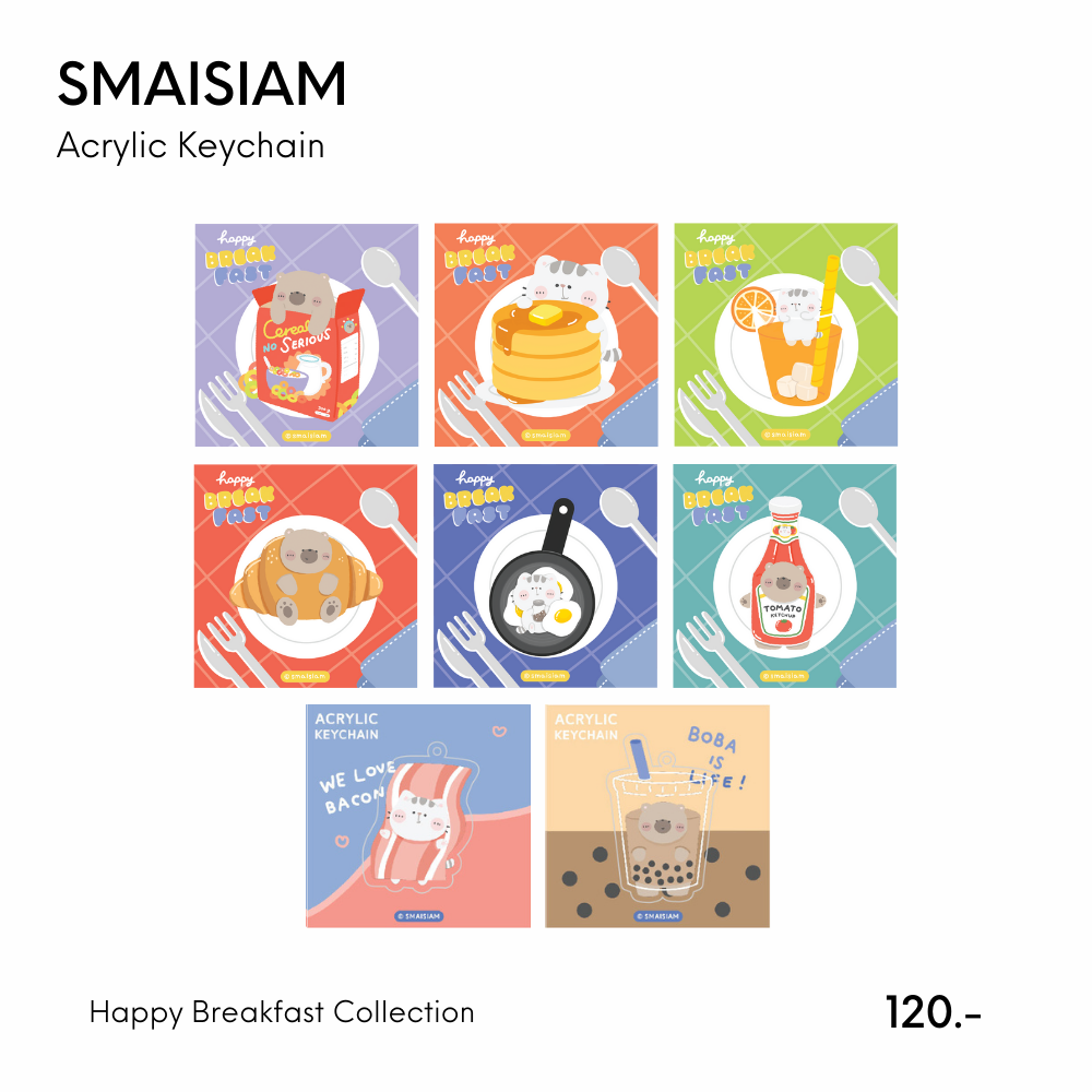 Acrylic Keychain - Happy Breakfast
