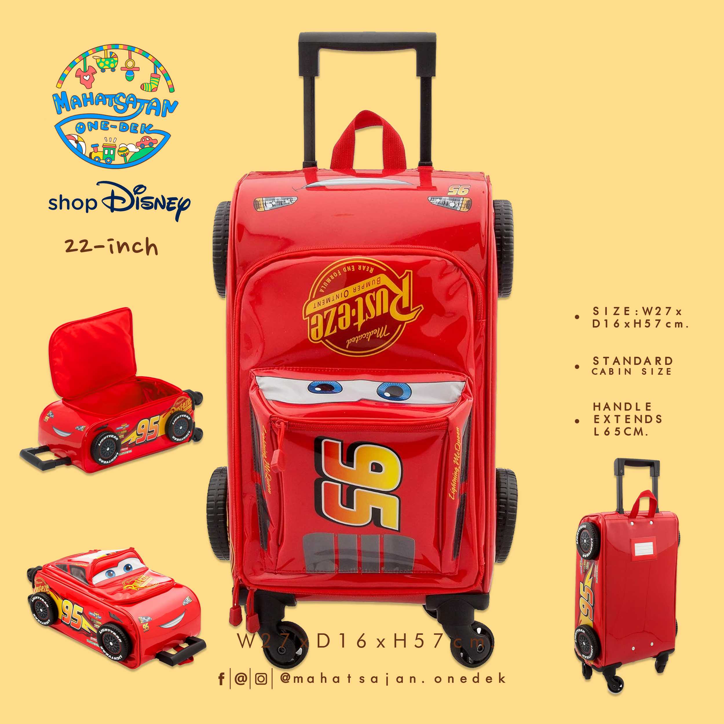 Disney Lightning McQueen Rolling Luggage - Cars 3 Red กระเป๋าเดินทางคาร์ แมคครีน