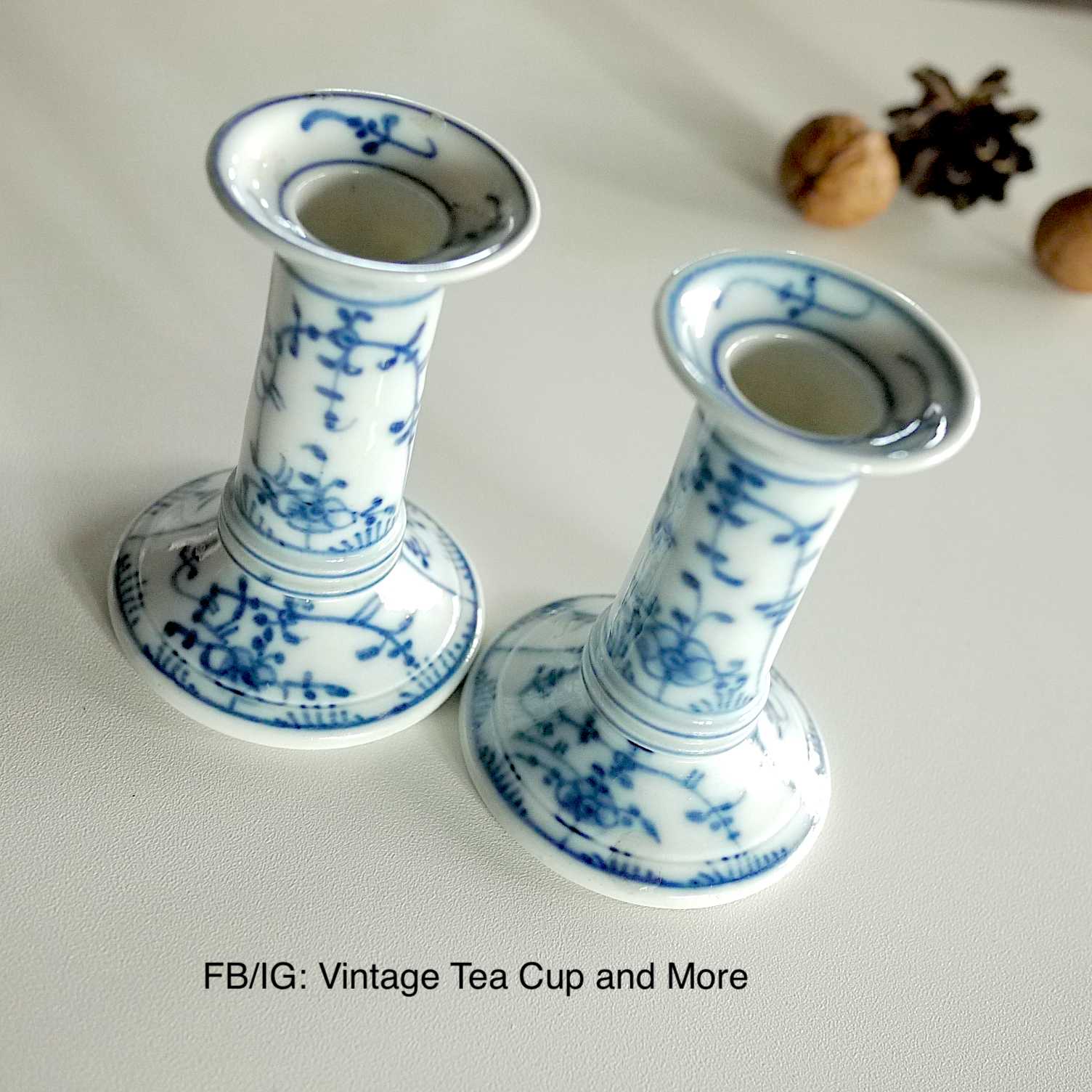 เชิงเทียน Blue and White  Tettau Bavaria Germany