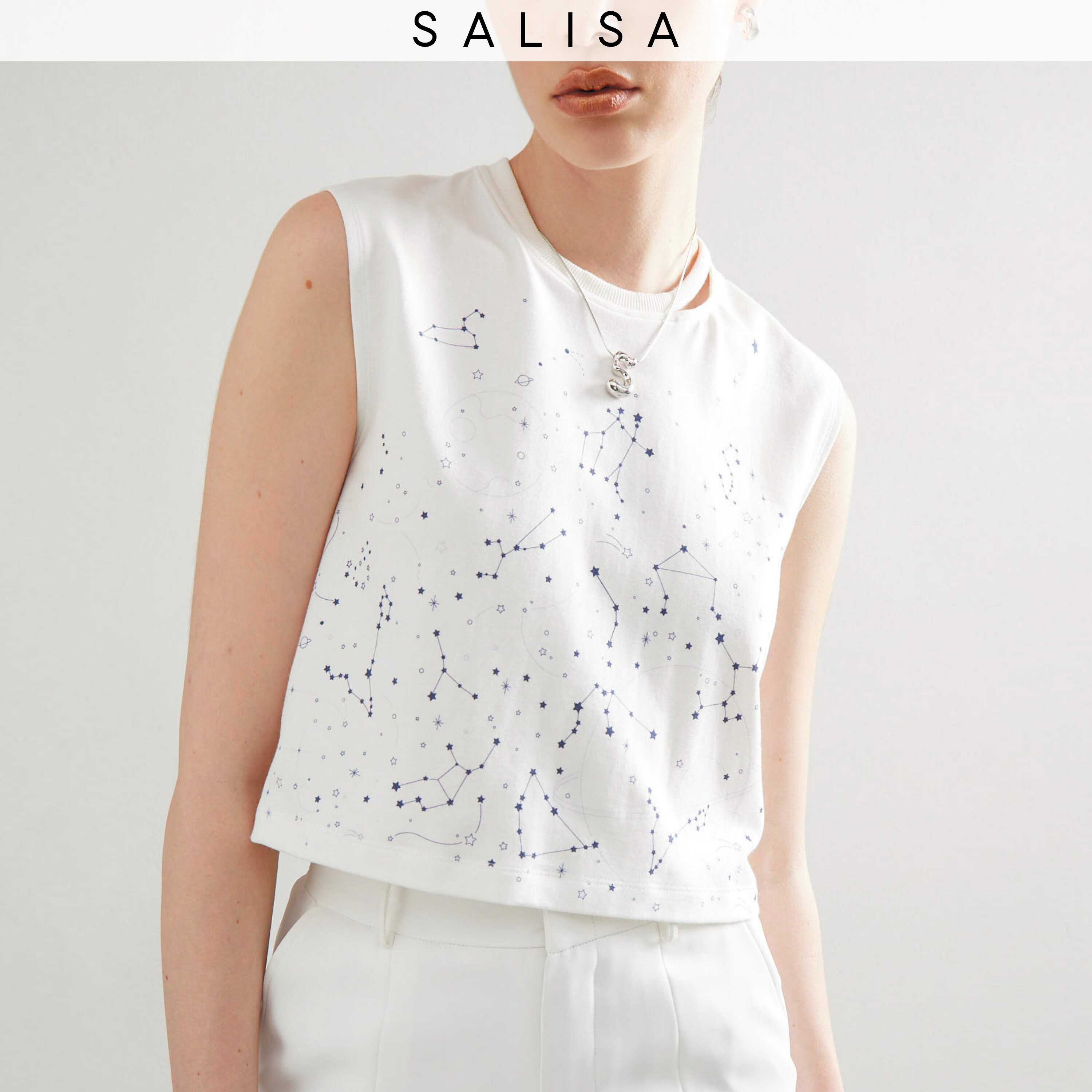 MUSCLE TEE Zodiac Cropped with Neck Slit in Soft Modal