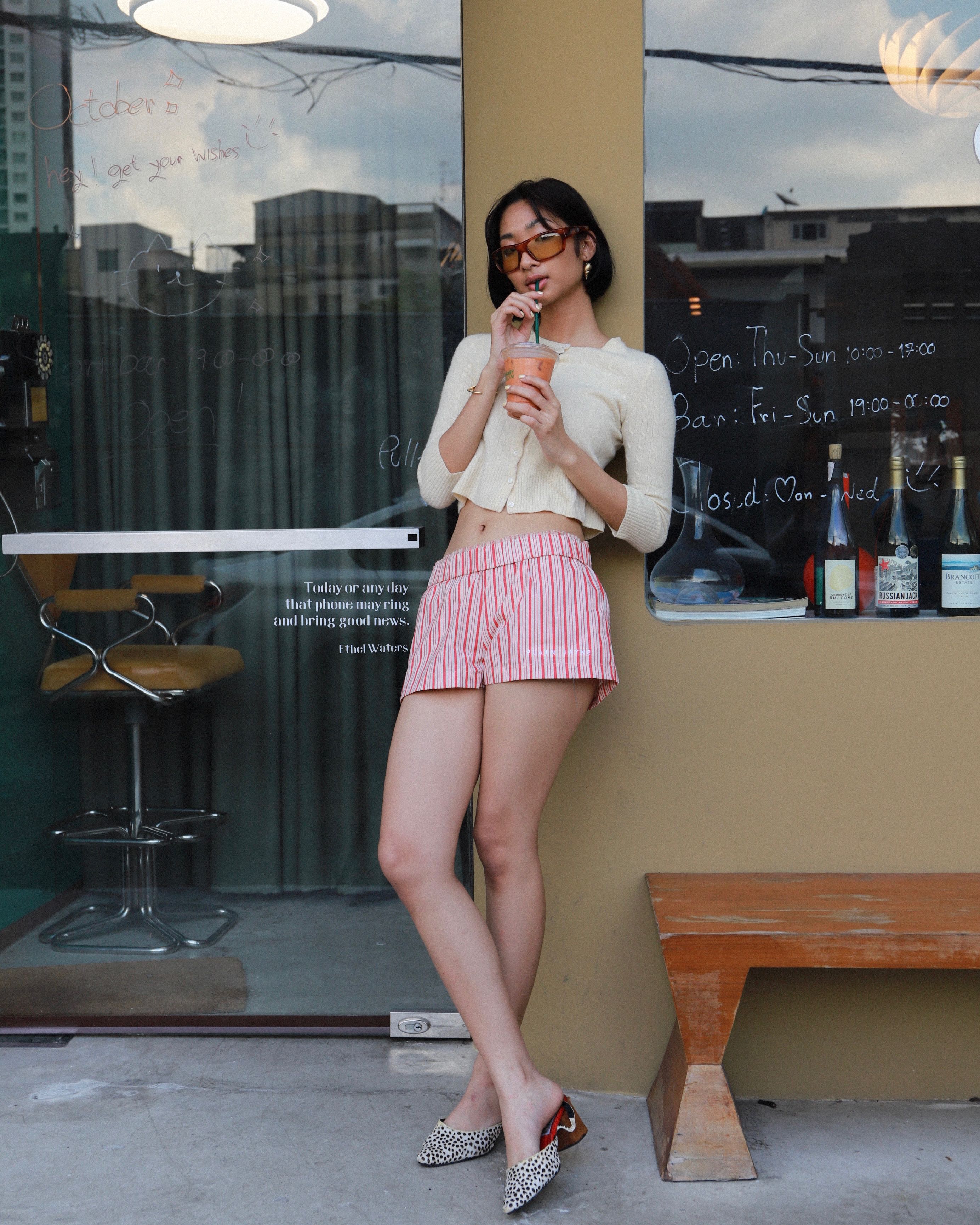 Red Stripe Logo Shorts 