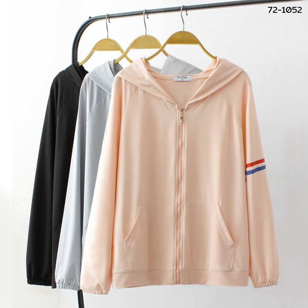72-1052 เสื้อคลุมมีฮู้ด ซิปหน้า