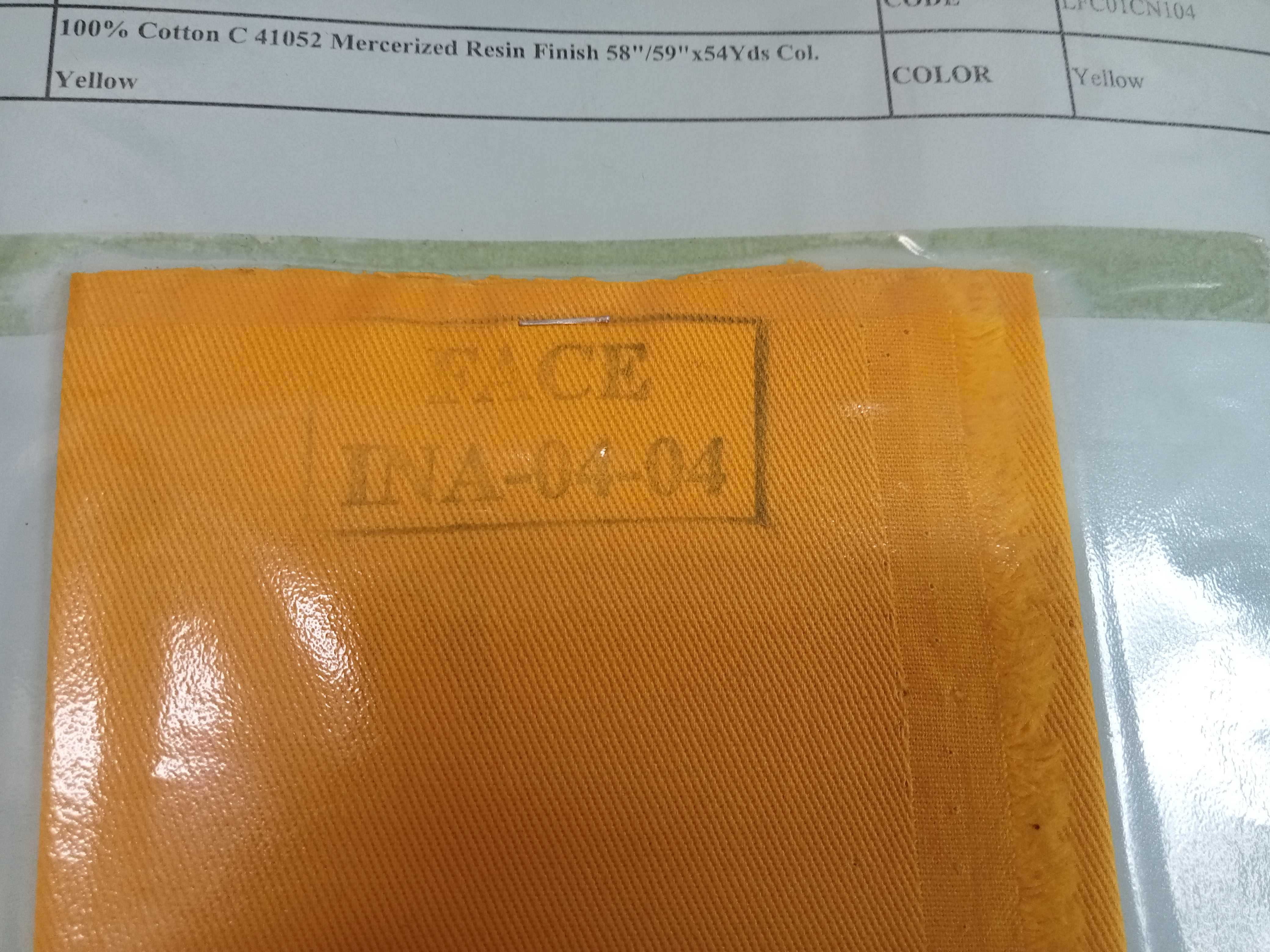 ผ้า Cotton 100 % C 41052 สี เหลือง