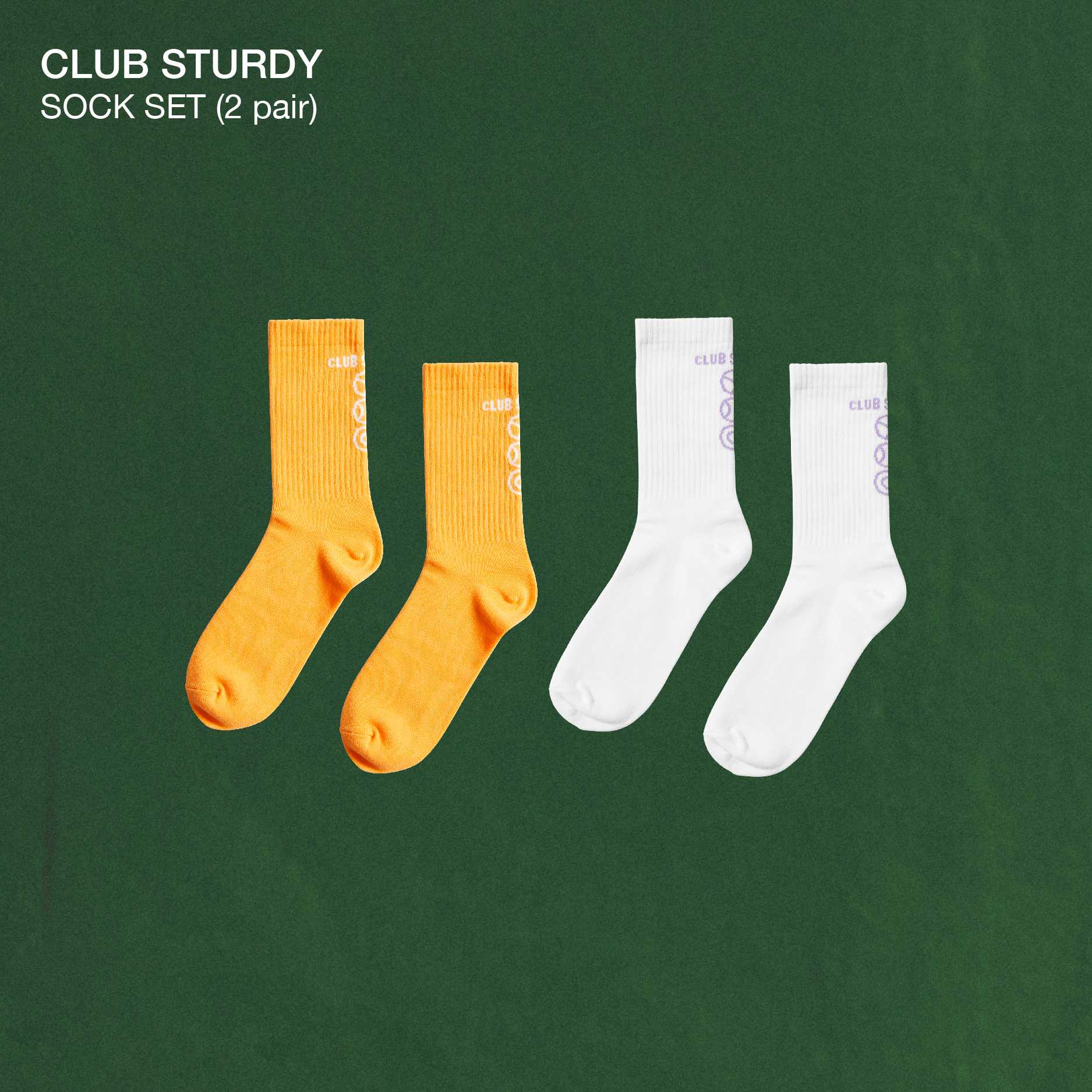 Socks Set (White&Orange Colors) 'Club Sturdy'