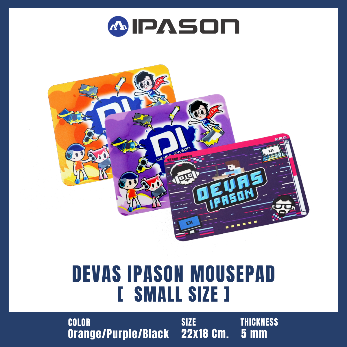 IPASON Mouse Pad (แผ่นรองเมาส์) 22x18 Cm.