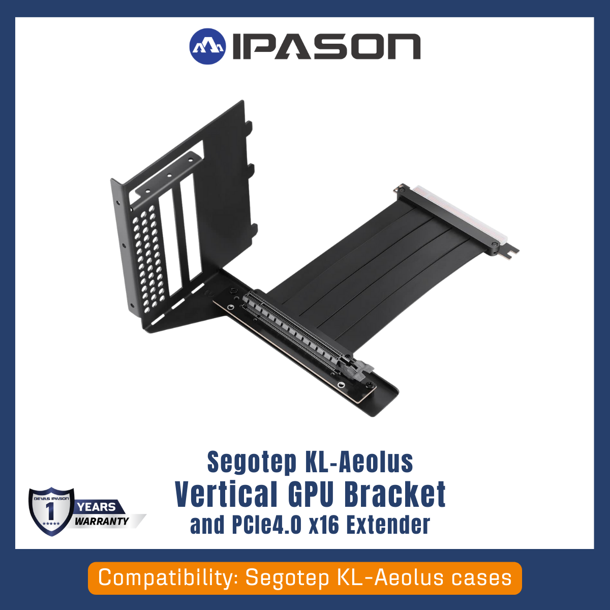 SEGOTEP GPU MOUNTING อุปกรณ์ยึดจับการ์ดจอ KL-Aeolus Vertical GPU Bracket and PCIe4.0×16 Extender Kit