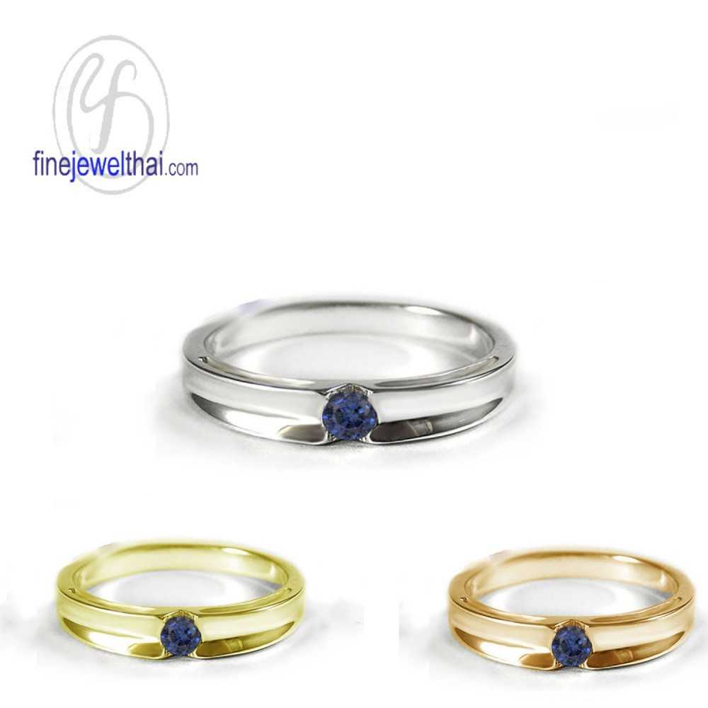 แหวนไพลิน-แหวนเงินแท้925-แหวนพลอยแท้-พลอยประจำเดือนเกิด-R1241bl