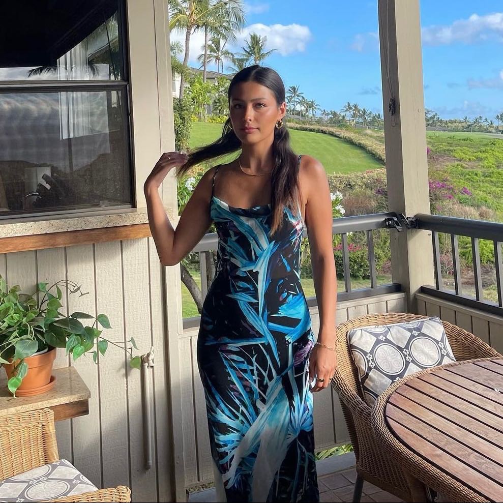 Angeli See-Through Maxi Dress (Tropical Midnight) 