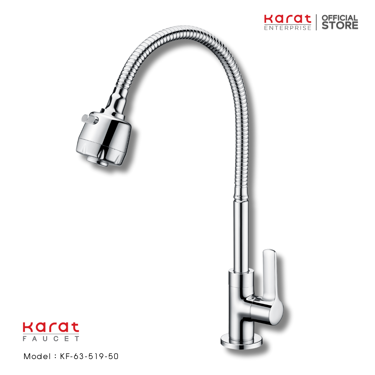 Karat ก๊อกซิงค์ แบบงวงอิสระ ปรับน้ำได้ 2 ฟังก์ชั่น รุ่น KF-63-519-50