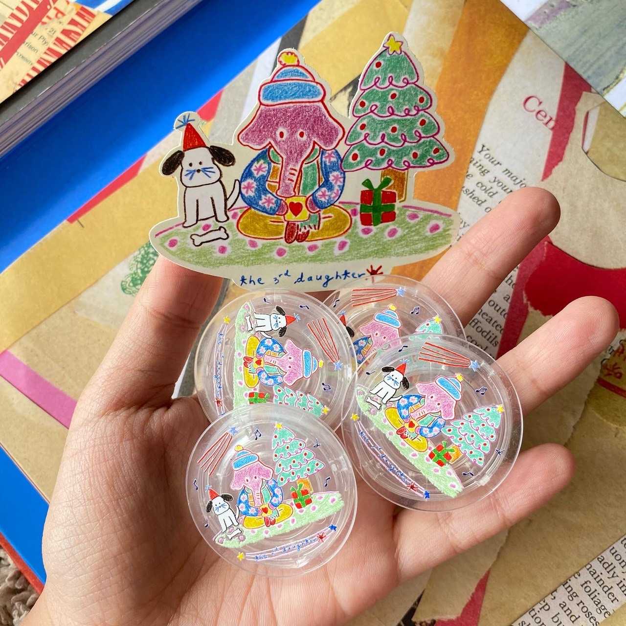 ตัวติดหลังเคสโทรศัพท์ ที่ตั้งมือถือ ลาย Bulky in christmas gripto