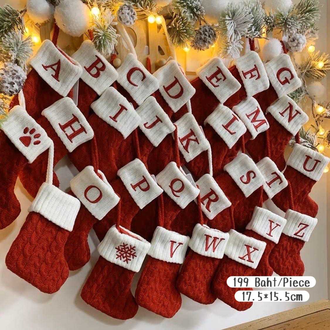 ถุงเท้า 𝑪𝒉𝒓𝒊𝒔𝒕𝒎𝒂𝒔🎄🎅 Twinnies Decor