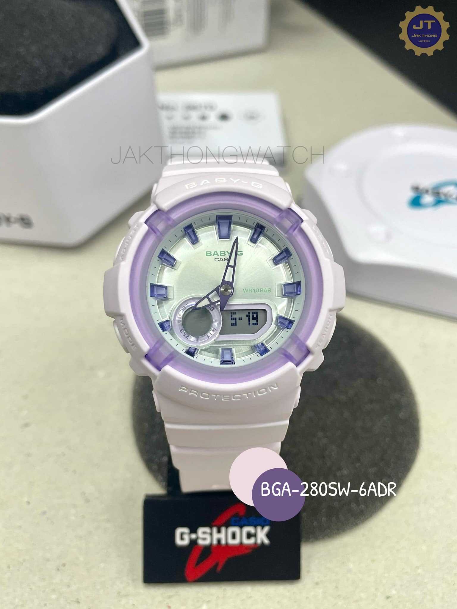 CASIO BABY-G นาฬิกาข้อมือ รุ่น BGA-280SW-6A ตัวเรือนสีม่วง หน้าปัดดิจิทัลอะนาล็อก ขนาด 43.4 mm.