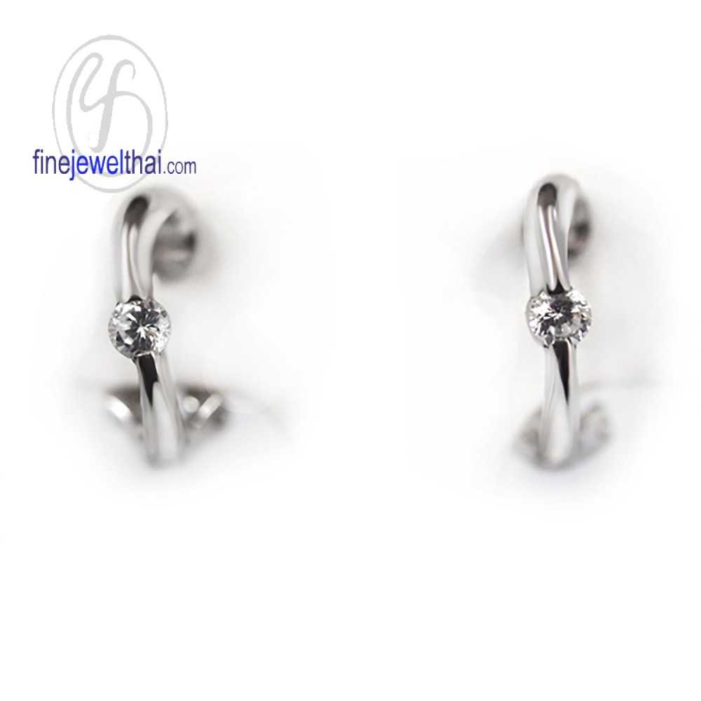 ต่างหูเพชร-ต่างหูเงิน-เพชรสังเคราะห์-เงินแท้925-Finejewelthai-E1044cz