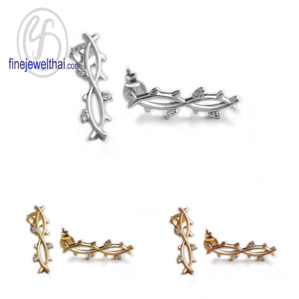 ต่างหู-ต่างหูเพชรCZ-ต่างหูเงินแท้-Finejewelthai-E1160czp2