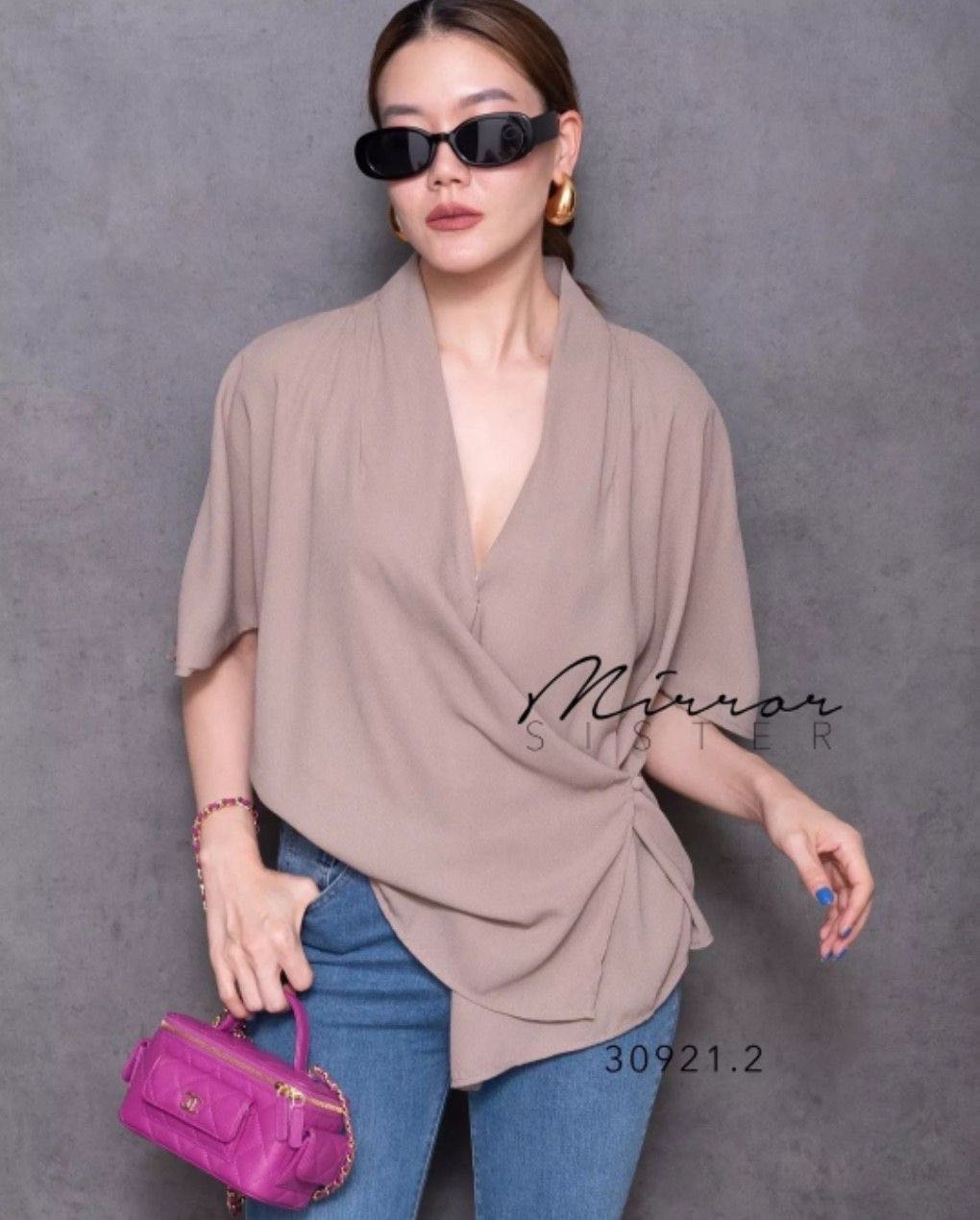 CaCi Drapped BLOUSE••